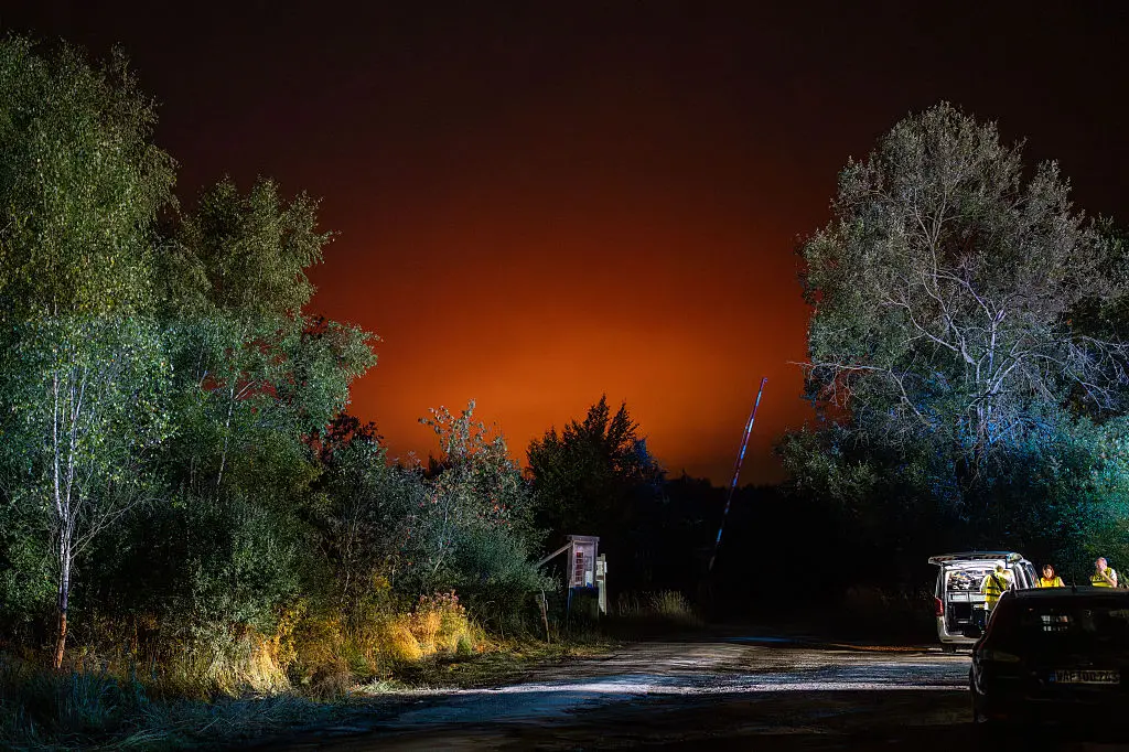 Emergency responders at the scene of a wildfire in the Weismes municipality of Belgium. Photo: Getty Images