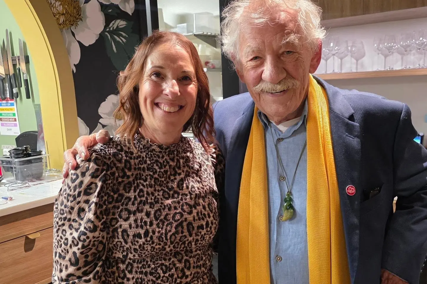 Sir Ian McKellen with Etta Restaurant and Bar owner Stephanie Reeves. Photo: Facebook / Etta Restaurant and Bar