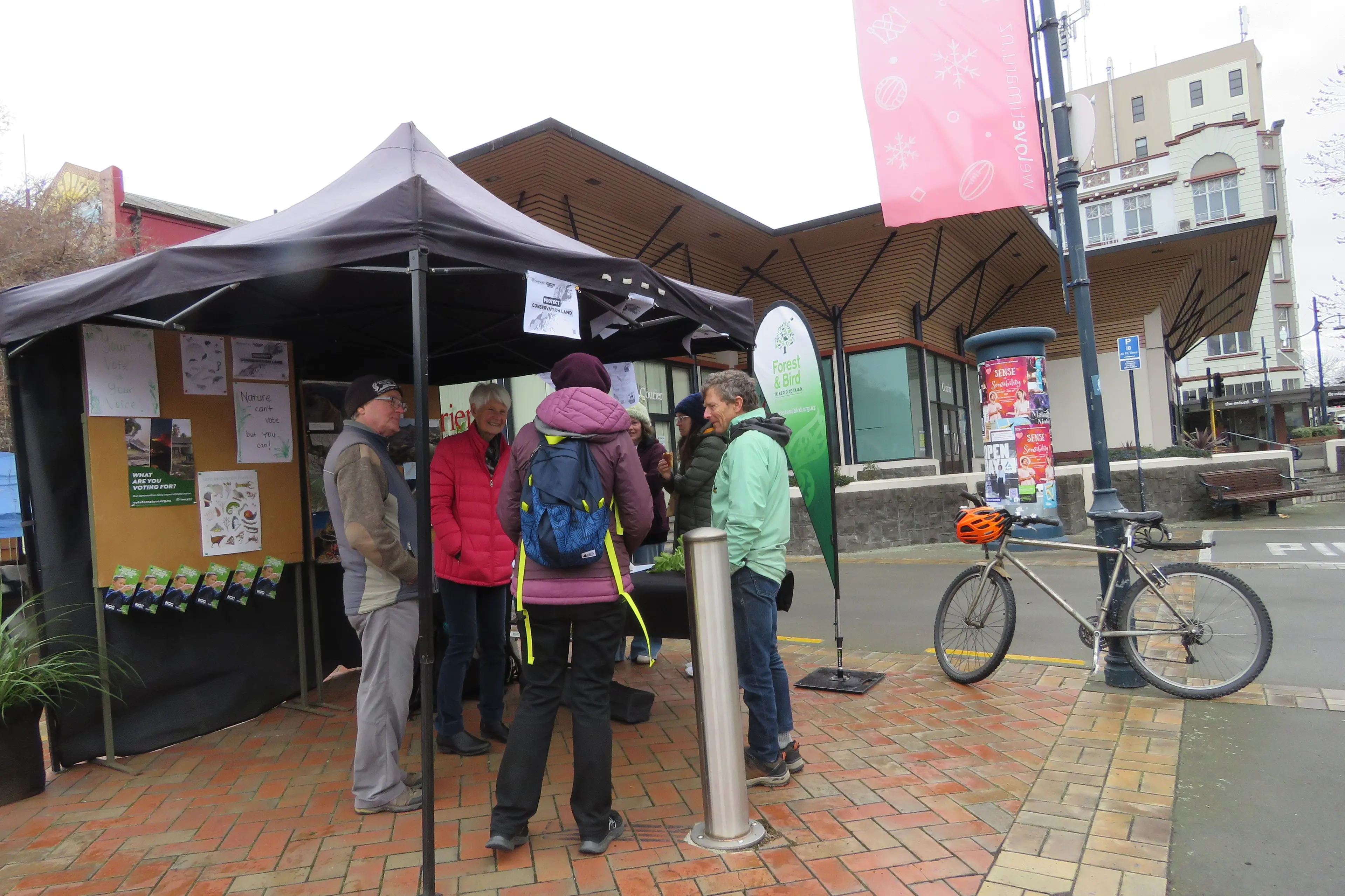Locals gather at the Timaru Farmers\\' Market in one of 37 community events held as part of the National Day of Action, protesting against the Conservation Act Amendment Bill. Photo: Supplied