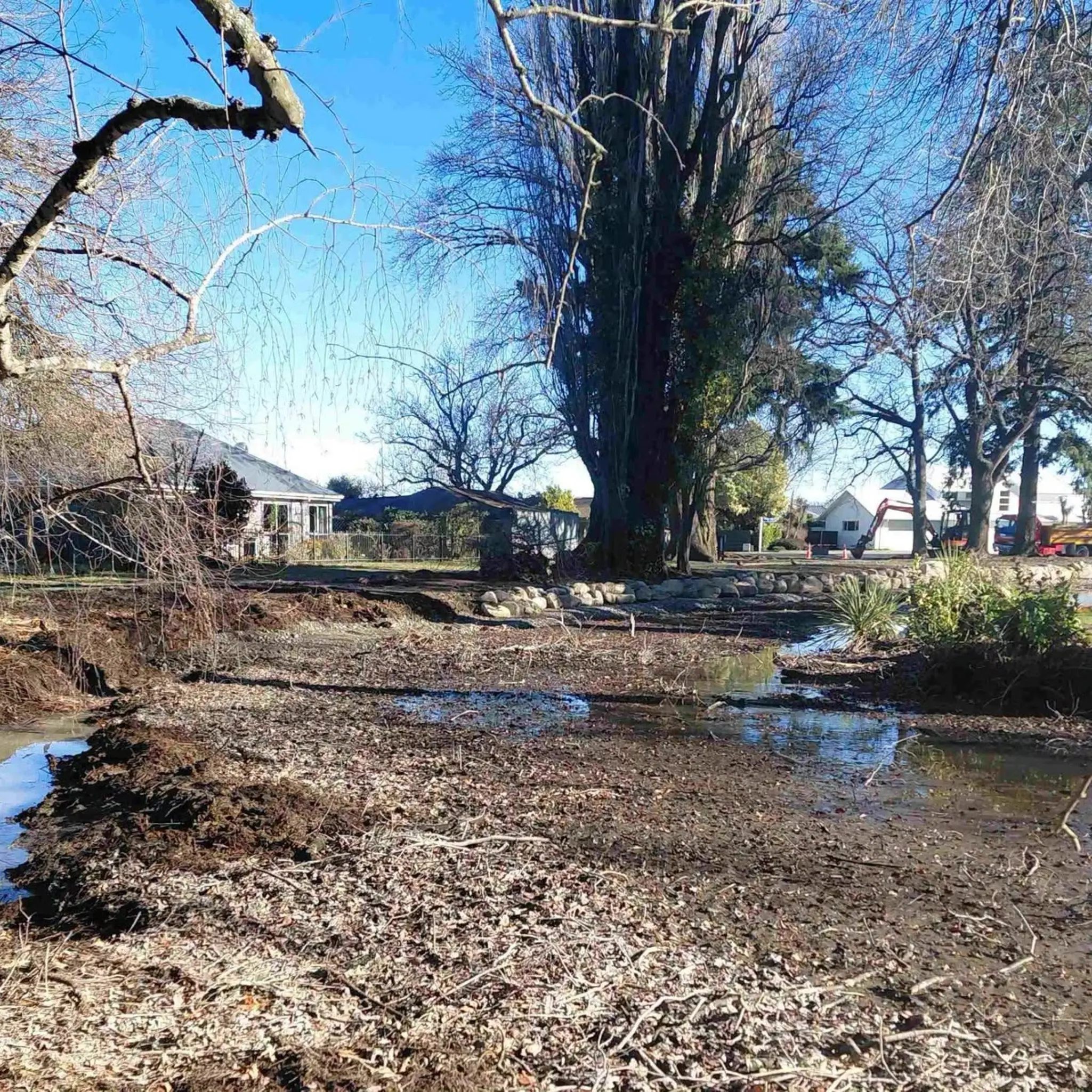 Water levels dropped at domain, and lake, for winter maintenance work