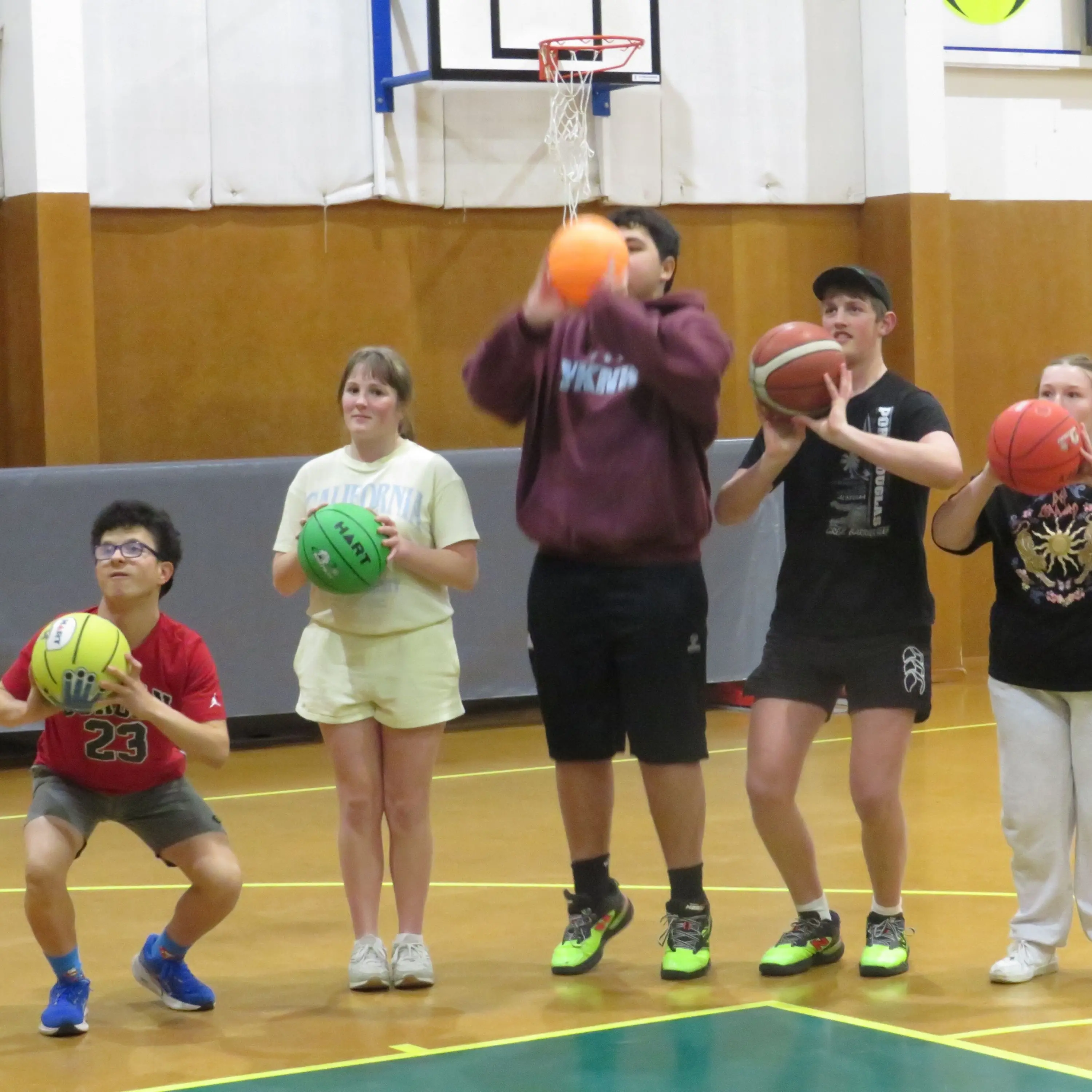 Basketballers making connections, having fun and playing sport