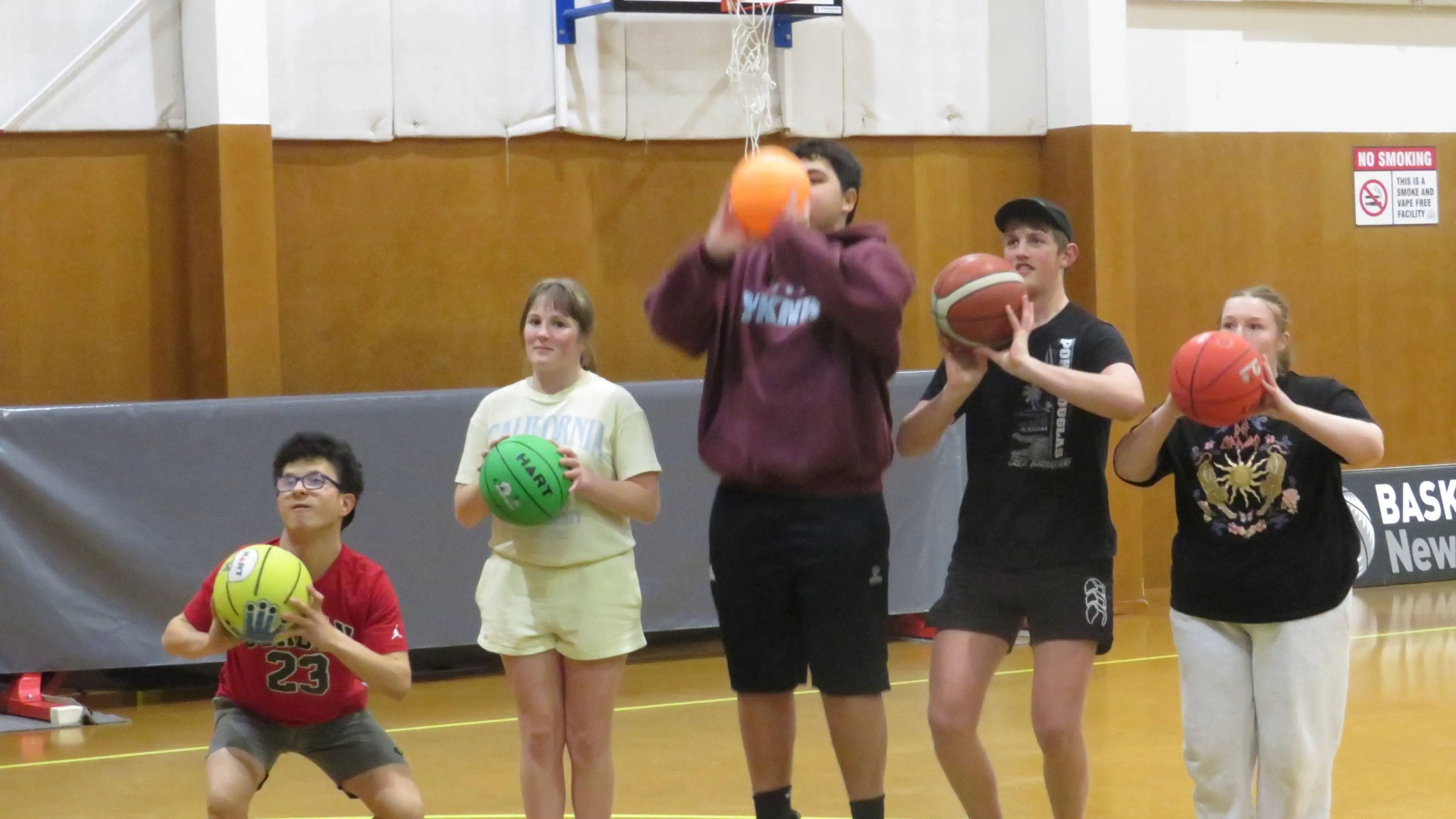 Basketballers making connections, having fun and playing sport