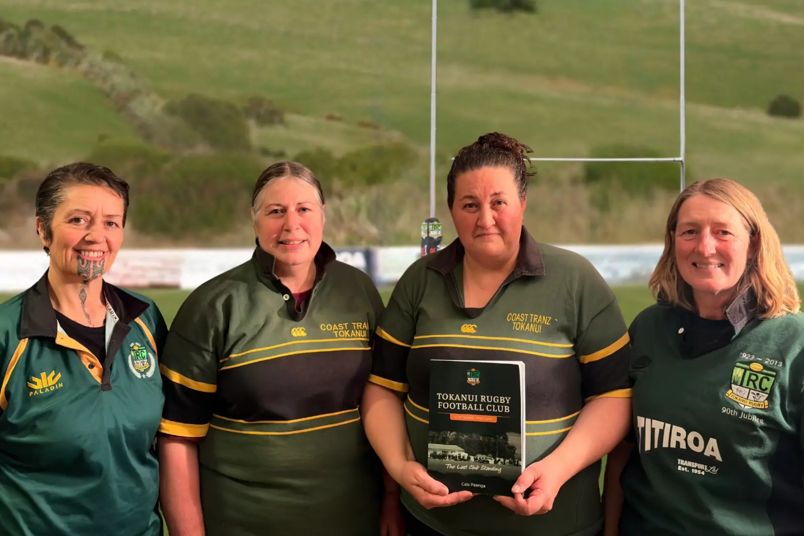 Tokanui Rugby Club members (from left) Serena Lyders, Cheryl Leith, Cala Paenga and Nicola Johnstone have been recording stories about the club for a book, \\'The Last Club Standing \\u2013 The History of the Tokanui Rugby Club 1923\\u20132023\\'. Photo: Supplied
