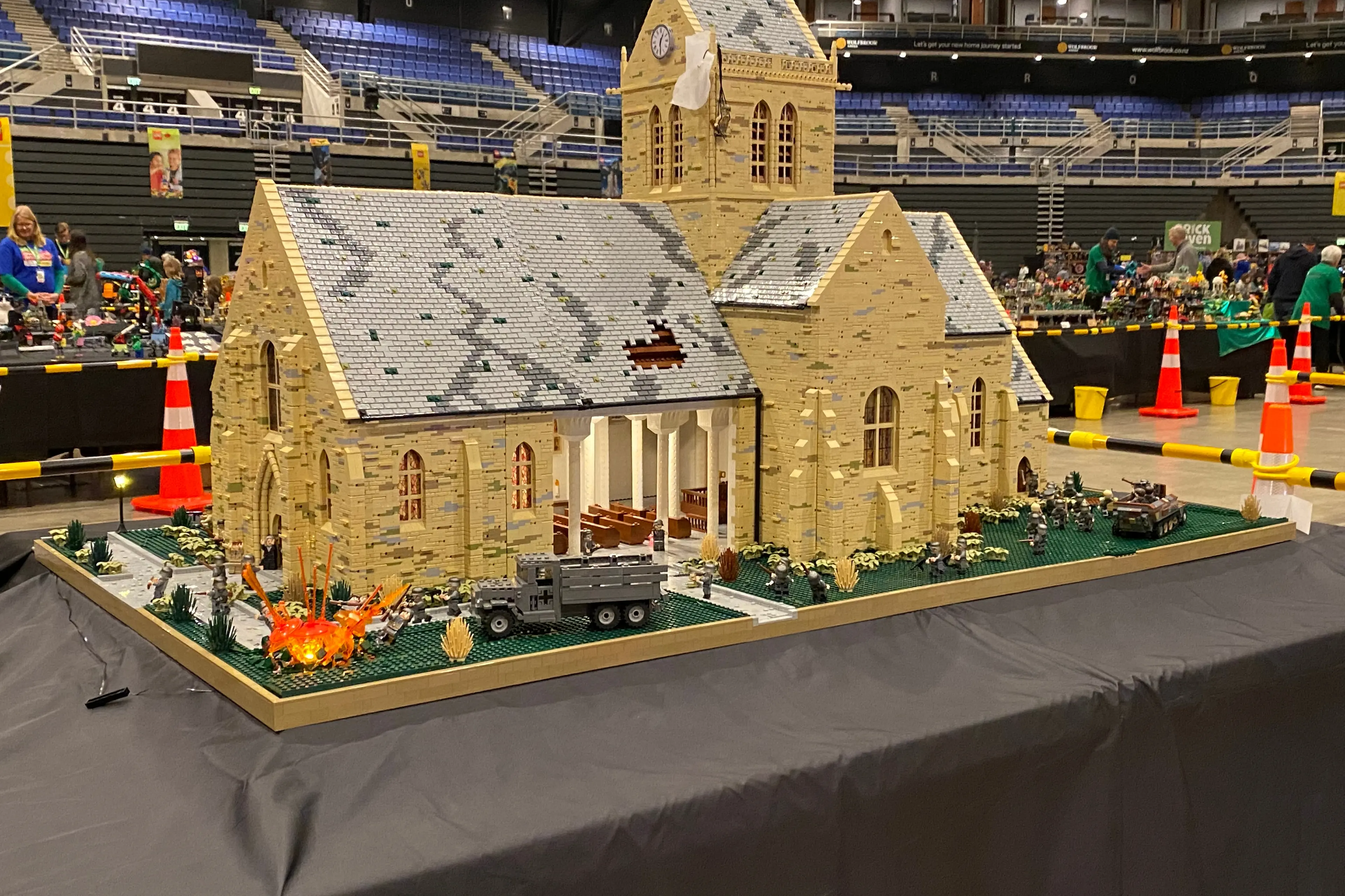 This build of the Sainte Mere Eglise church in Normandy was built by Lug South treasurer Andy Blay and will be on display at the Southland Brickshow. Photo SUPPLIED