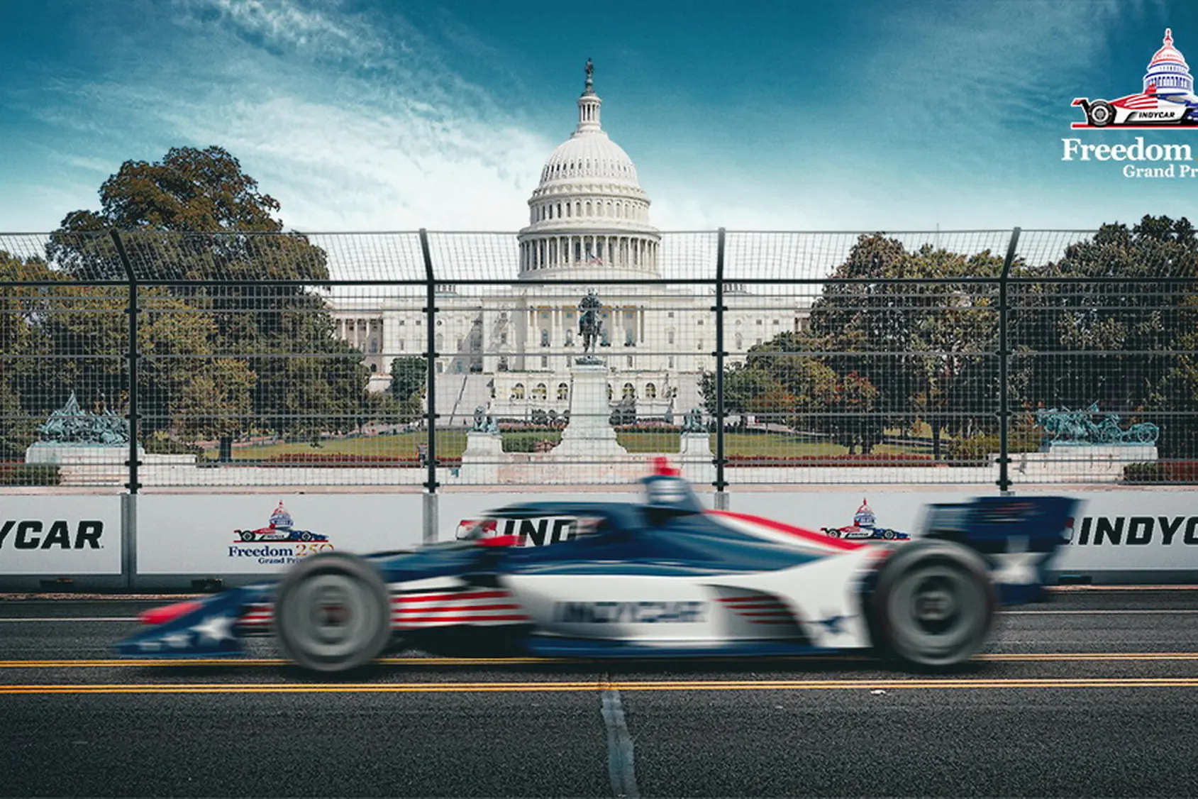A swath of the US capital\\u2019s city centre is being closed off this weekend for the Freedom 250 Grand Prix, which is to take place over a course that runs through Washington\\u2019s National Mall and is flanked at one end by the Capitol. Photo: Supplied