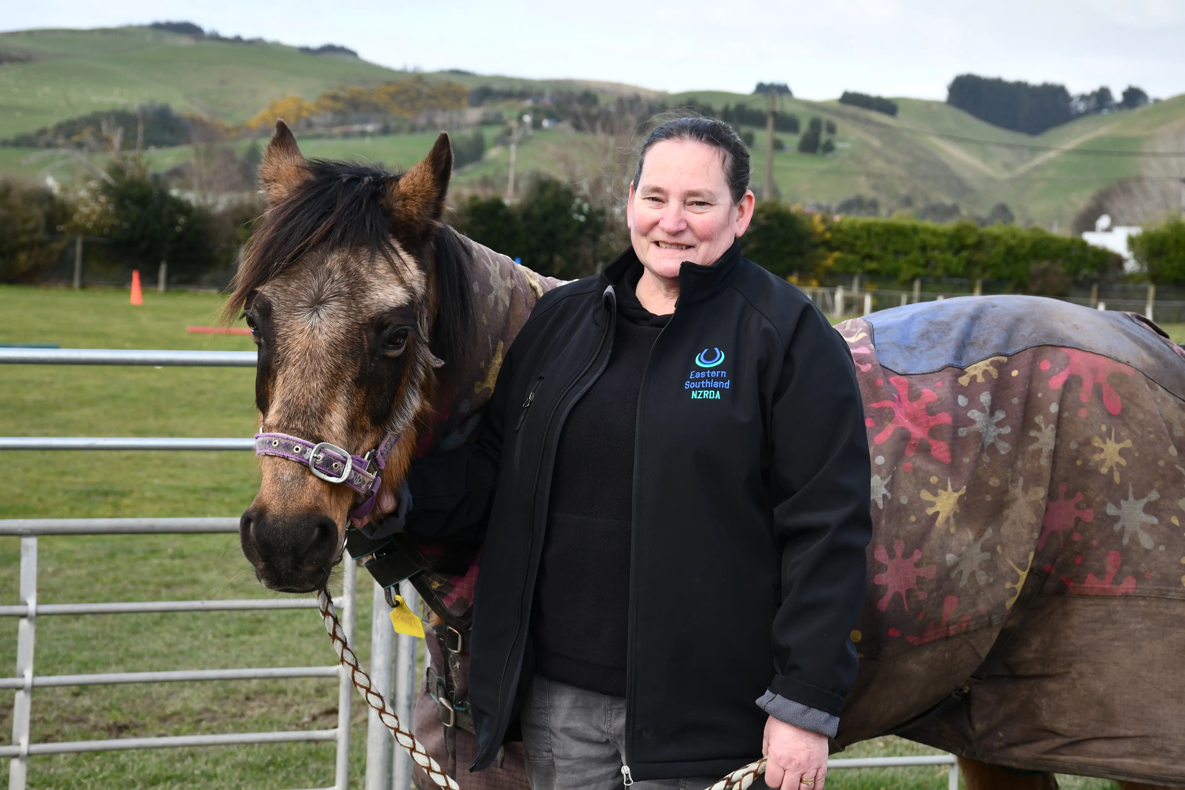 ESRDA head coach Tracy van der Straaten and her main therapy horse, 28 year-old Sandy, have worked together to give people with disabilities life-changing rides at the Gore Showgrounds. Photo: Gemma Sinclair