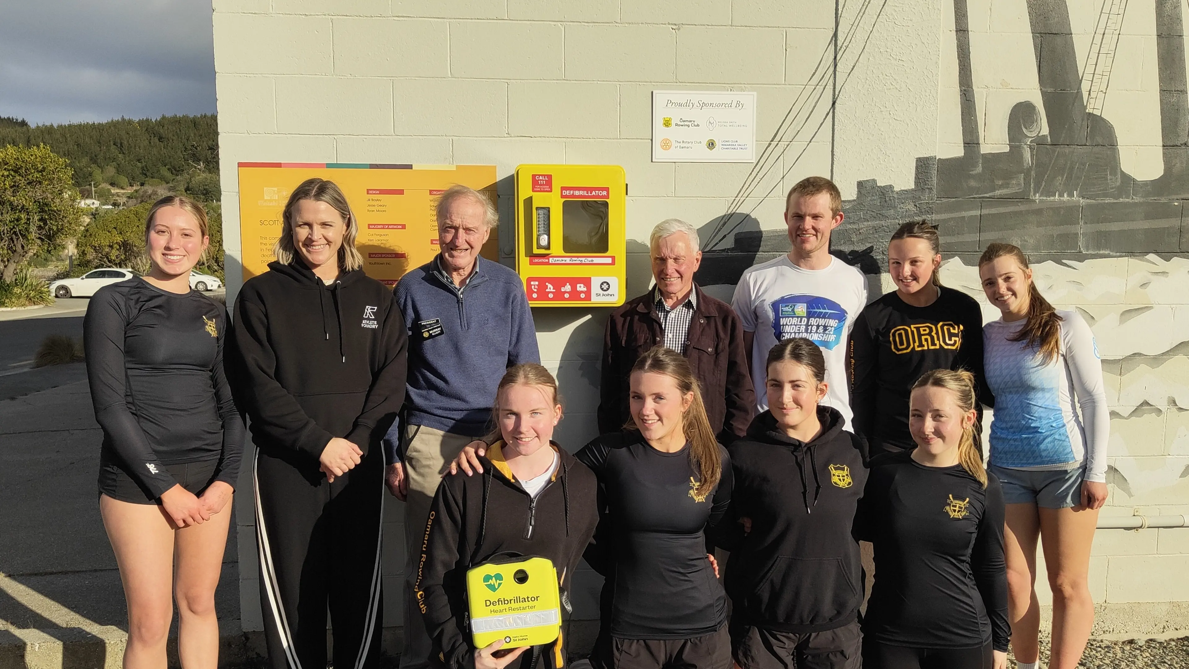 Community gets together to install ‘vital’ defibrillator at Oamaru Rowing Club
