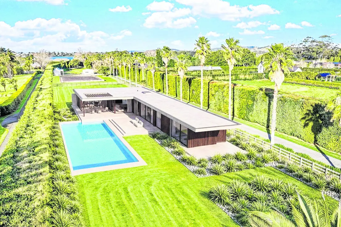 Mike Pero\\u2019s Point Wells lifestyle block at Rodney, Auckland, comes with plans for a luxury home \\u2013 seen here in an artist\\u2019s impression. Photo: Supplied
