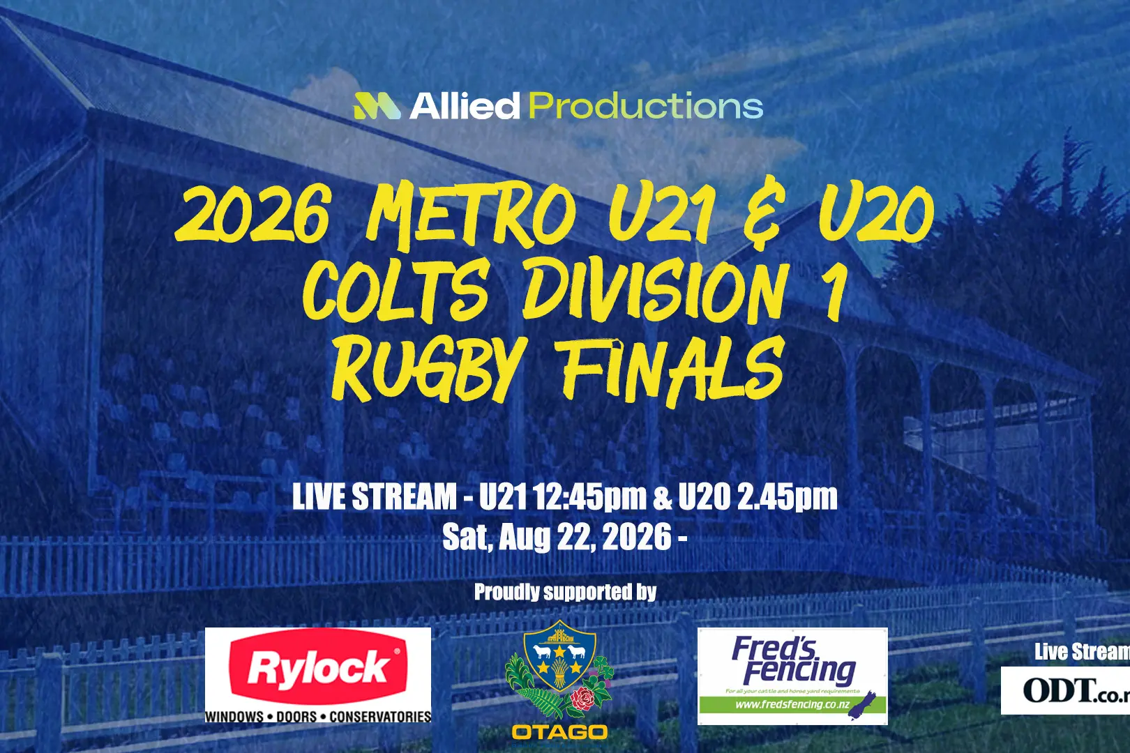 2026 Metro U21& U20 Colts Division 1 Finals — Live Stream