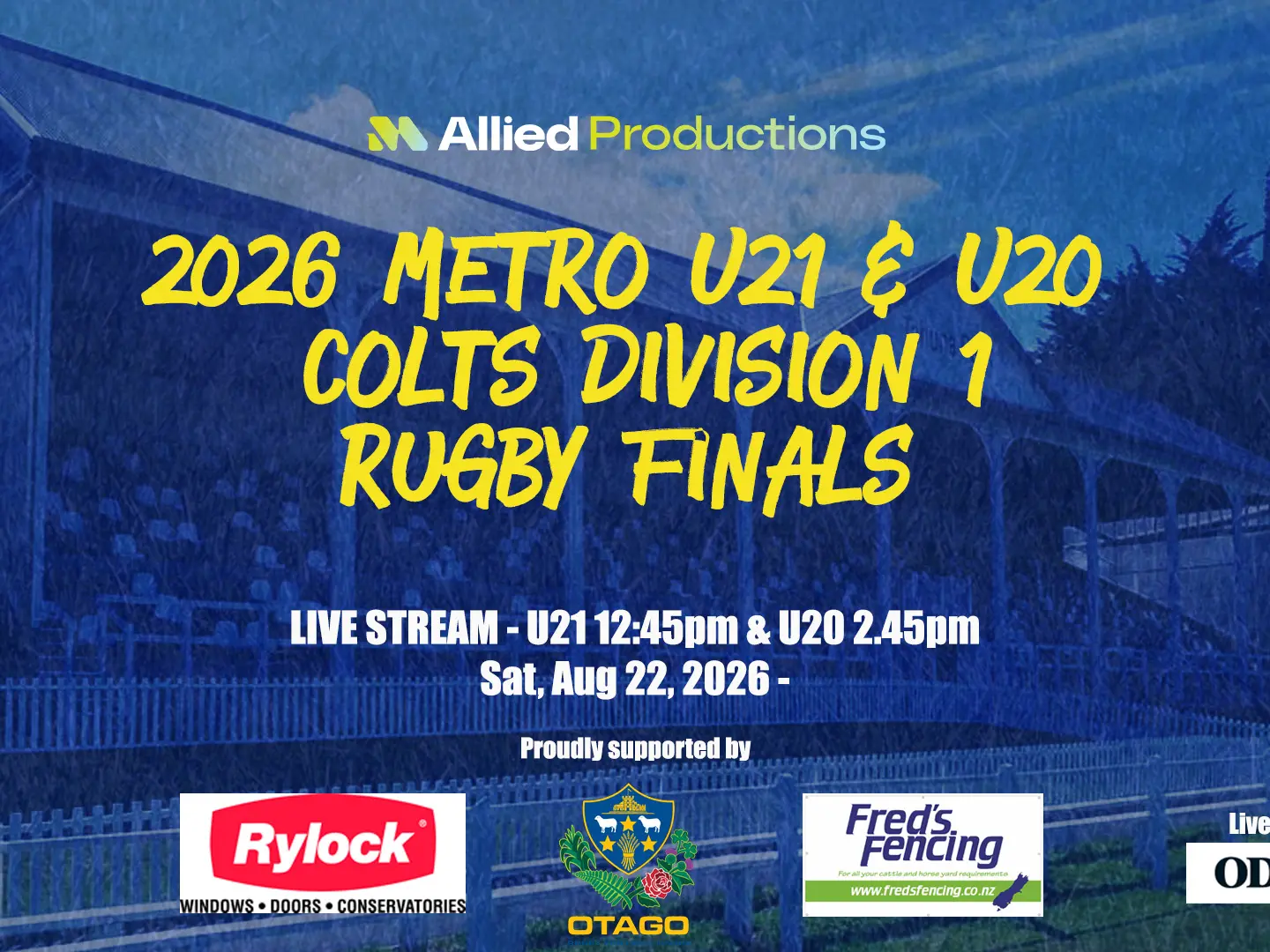 2026 Metro U21& U20 Colts Division 1 Finals — Live Stream