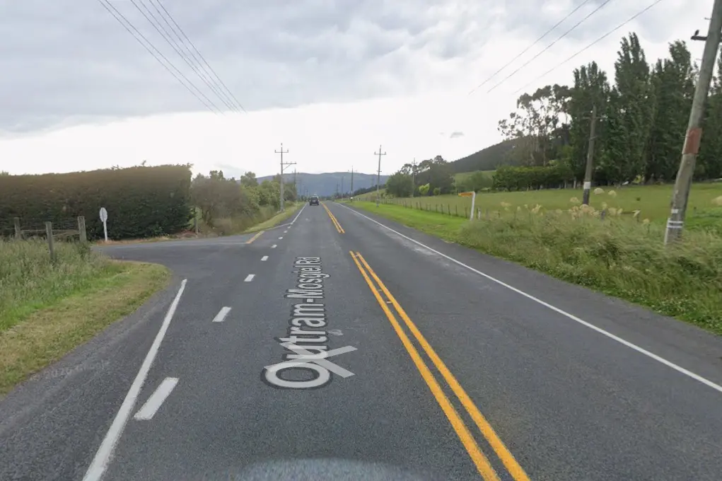 The crash happened near the intersection of State Highway 87 Mosgiel-Outram\\u00A0and Gladfield Rd. Photo: Google Maps