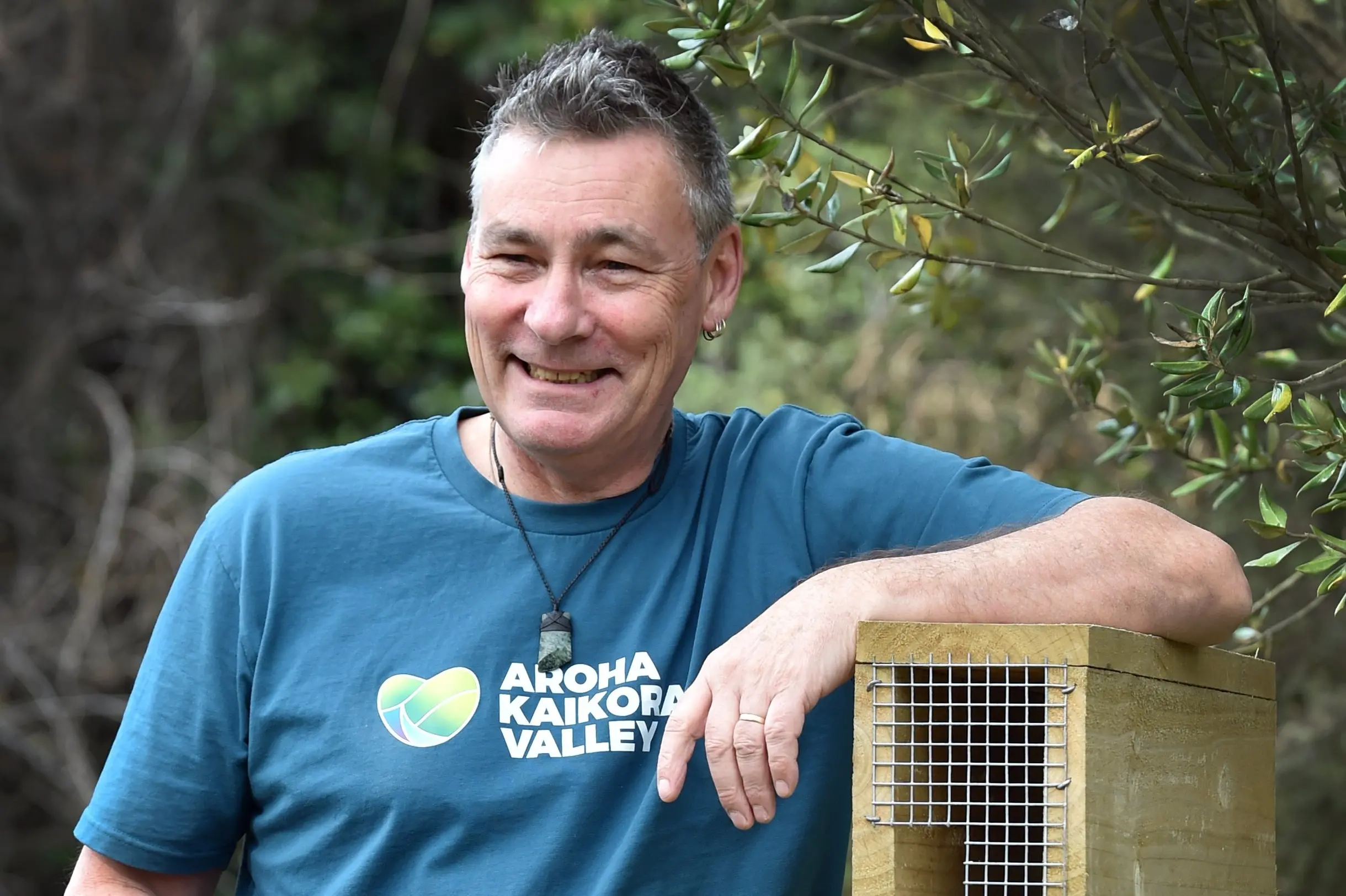 Aroha Kaikorai Valley chairman Paul Southworth with a stack of predator traps used to manage pest populations in the Kaikorai catchment area. Photo: Peter McIntosh