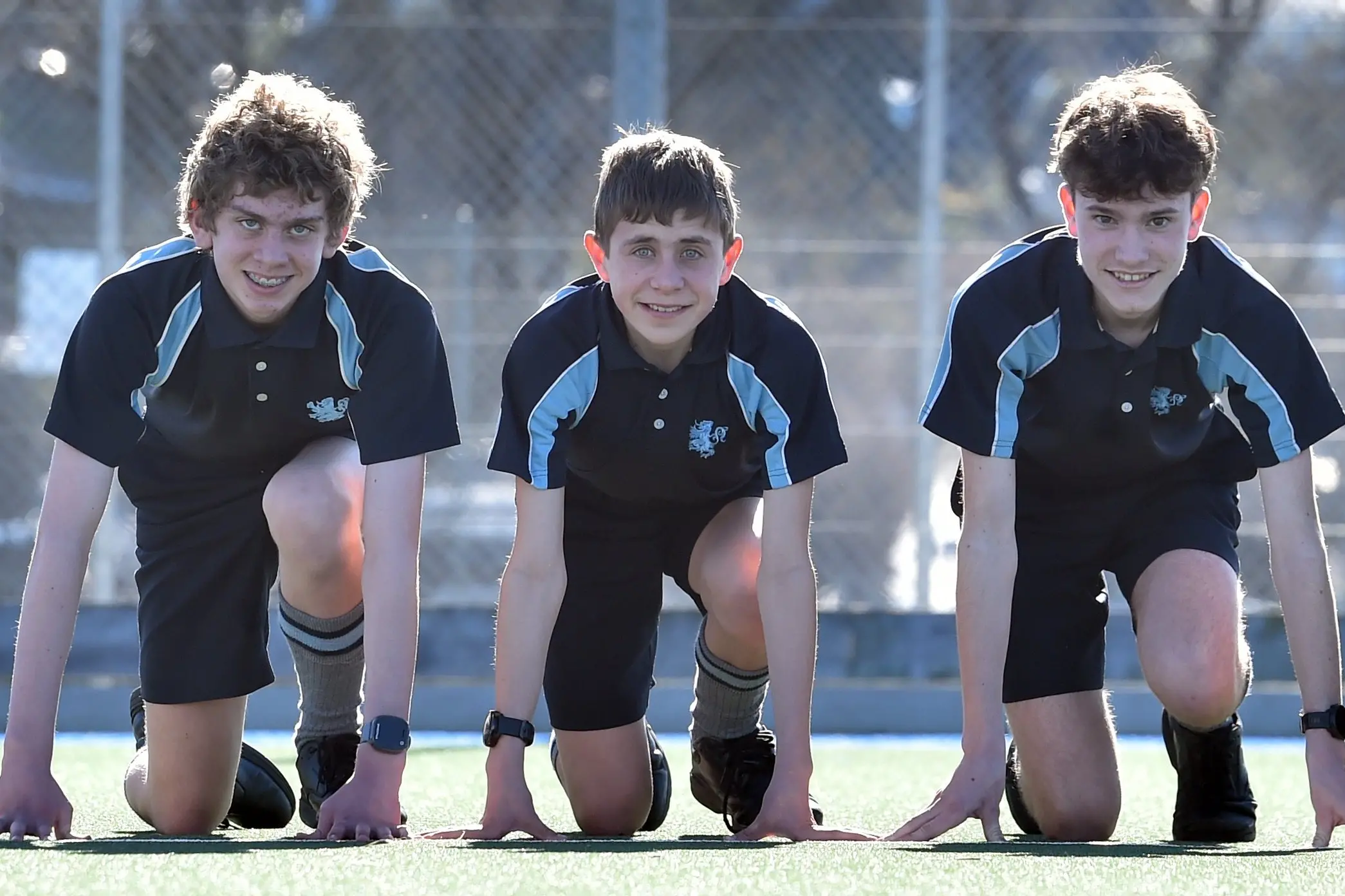 King\\'s High School runners (from left) Henry Simpson, George Solomon and Caleb Dobier, all 14, and Thomas Weatherall, 16, all placed in the Otago Road Championship running race this month. Photo: Peter McIntosh