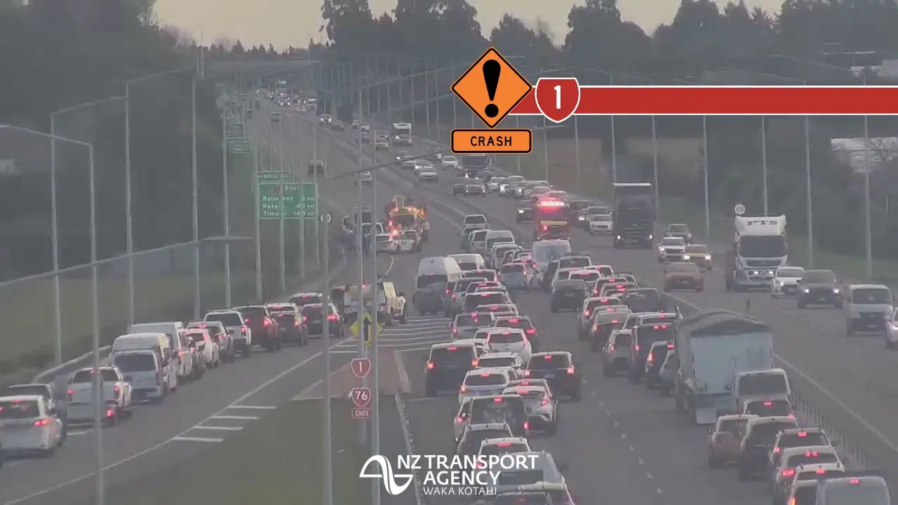 Motorway crash causes congestion