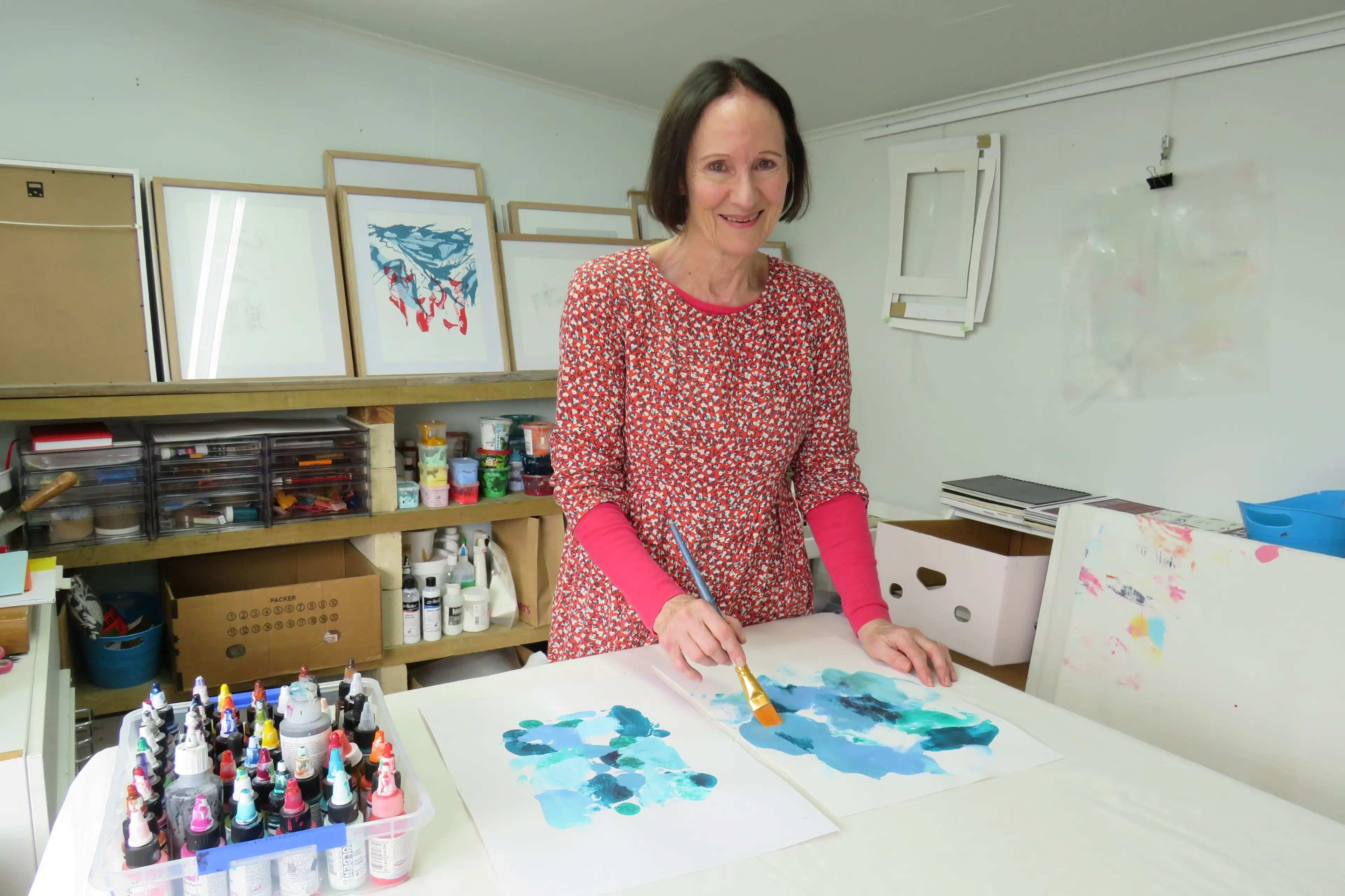 Ashburton artist Heather Sarin has 37 pieces of her work to be displayed in her forth coming exhibition at the Ashburton Art Gallery.  Photo: Dellwyn Moylan