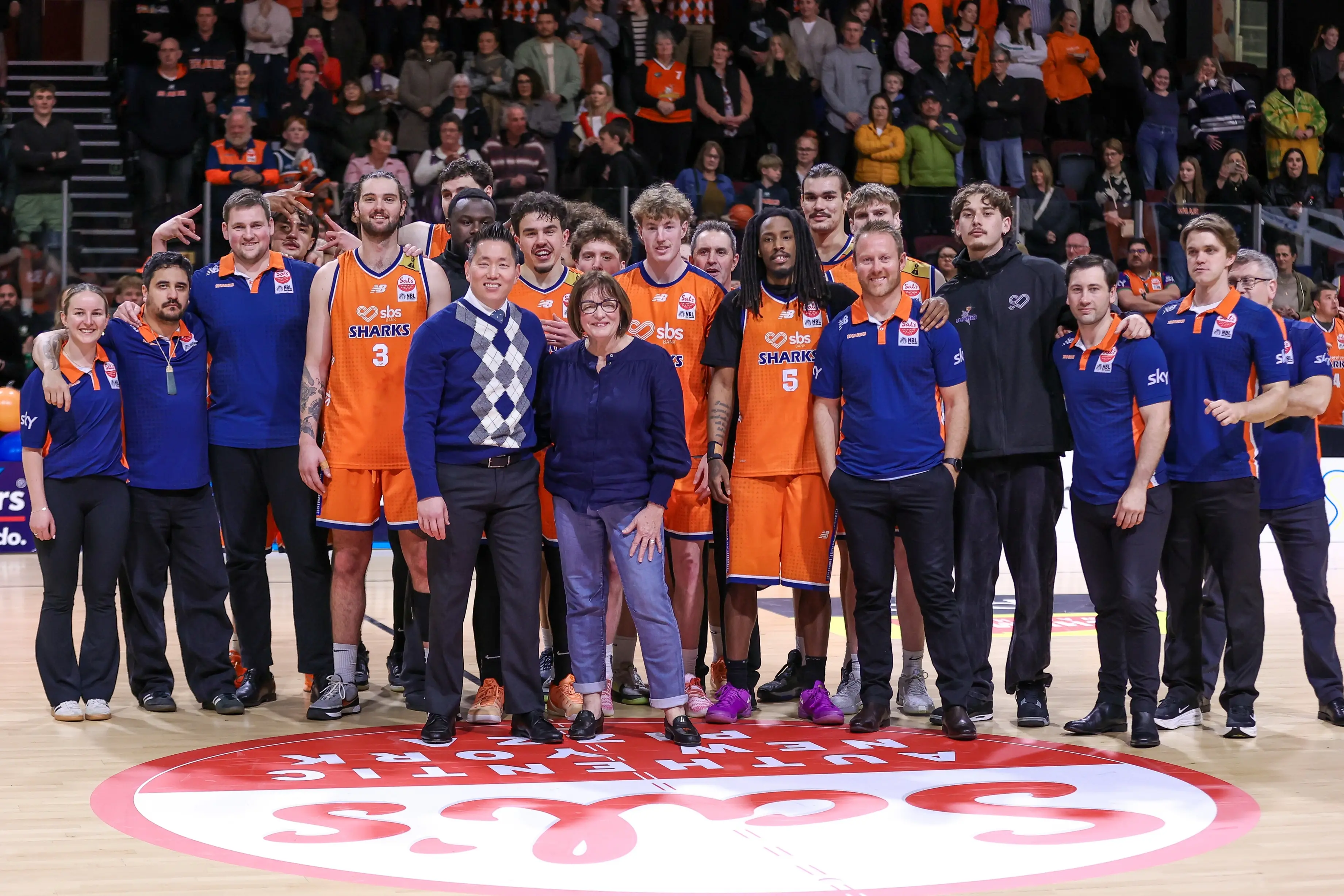 Southland Sharks operations manager Jill Bolger (centre front) has retired after 17 years with the team. Photo: Monica Toretto