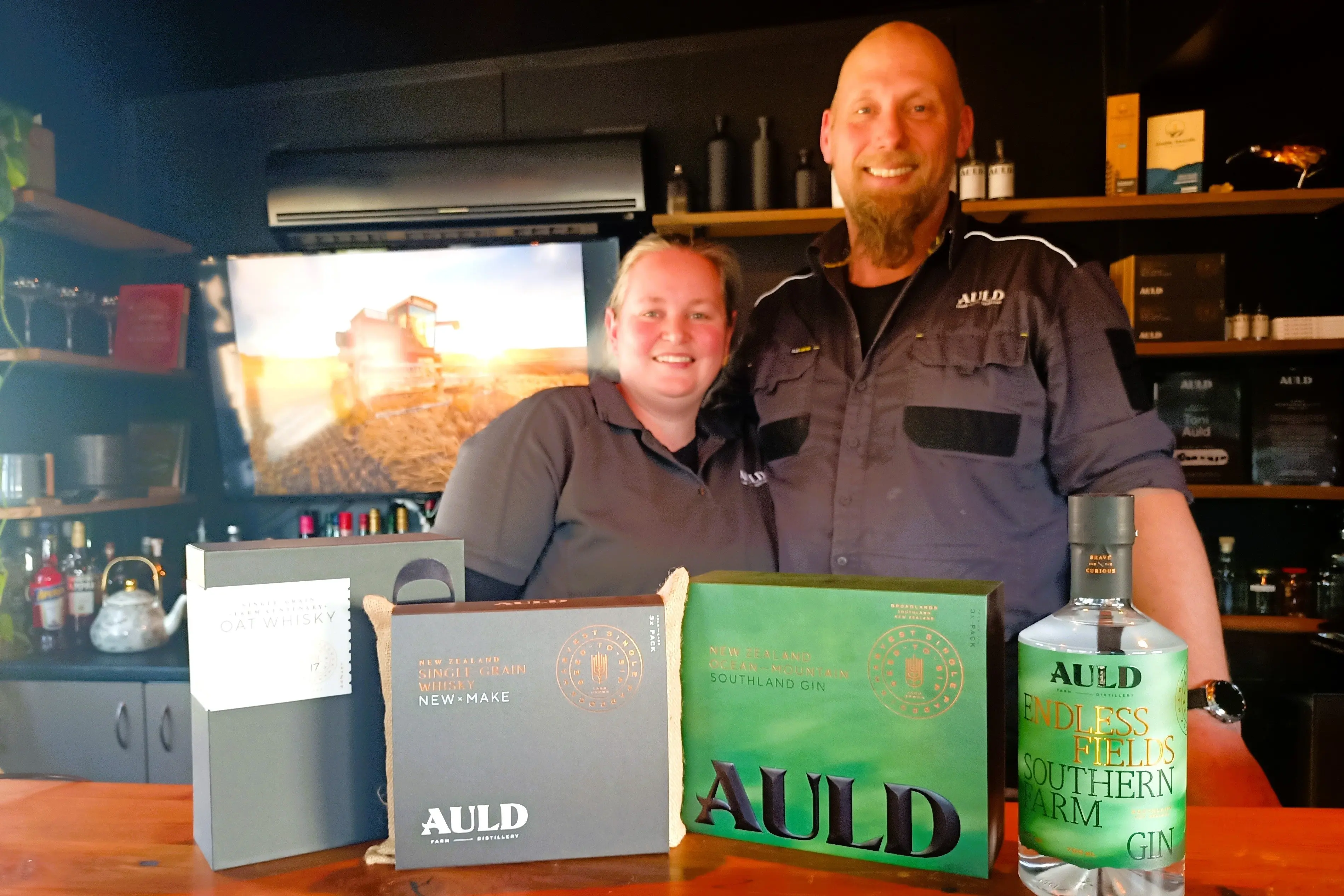 Toni and Rob Auld of the Otautau-based distillery Auld Farm. Photo: Toni McDonald