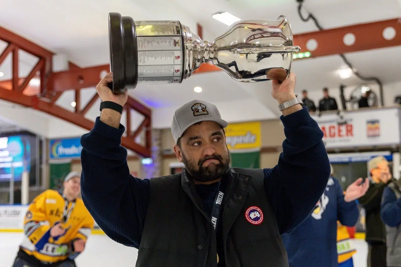 Stampede coach Cam Frear celebrates winning the Birgel Cup. Photo: James Allan Photography