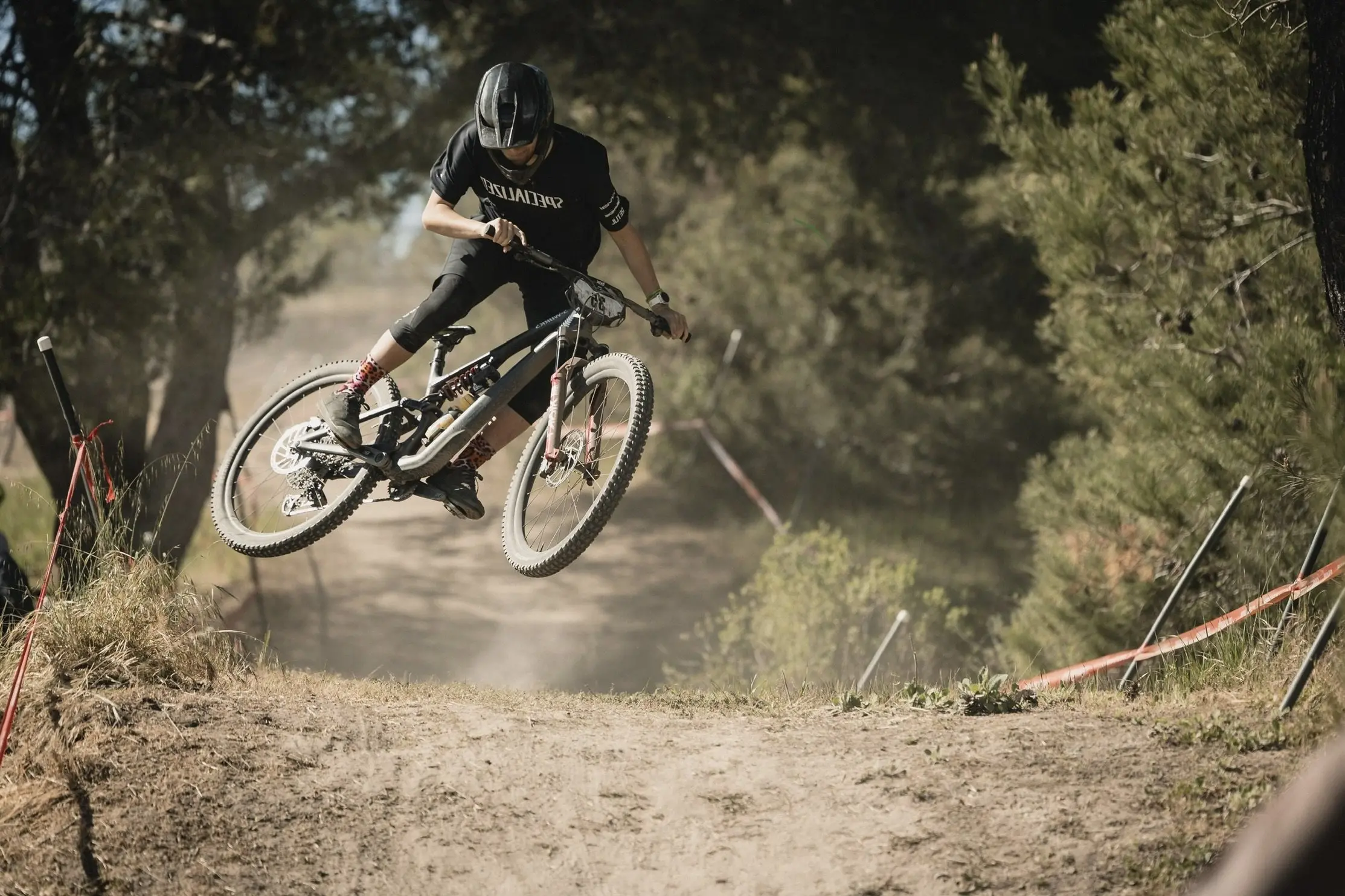 New Zealand enduro rider Winni\\u00A0Goldsbury took part in Mountain Biking North Otago\\'s fifth annual Funduro event in the Herbert Forrest. Photo: Supplied