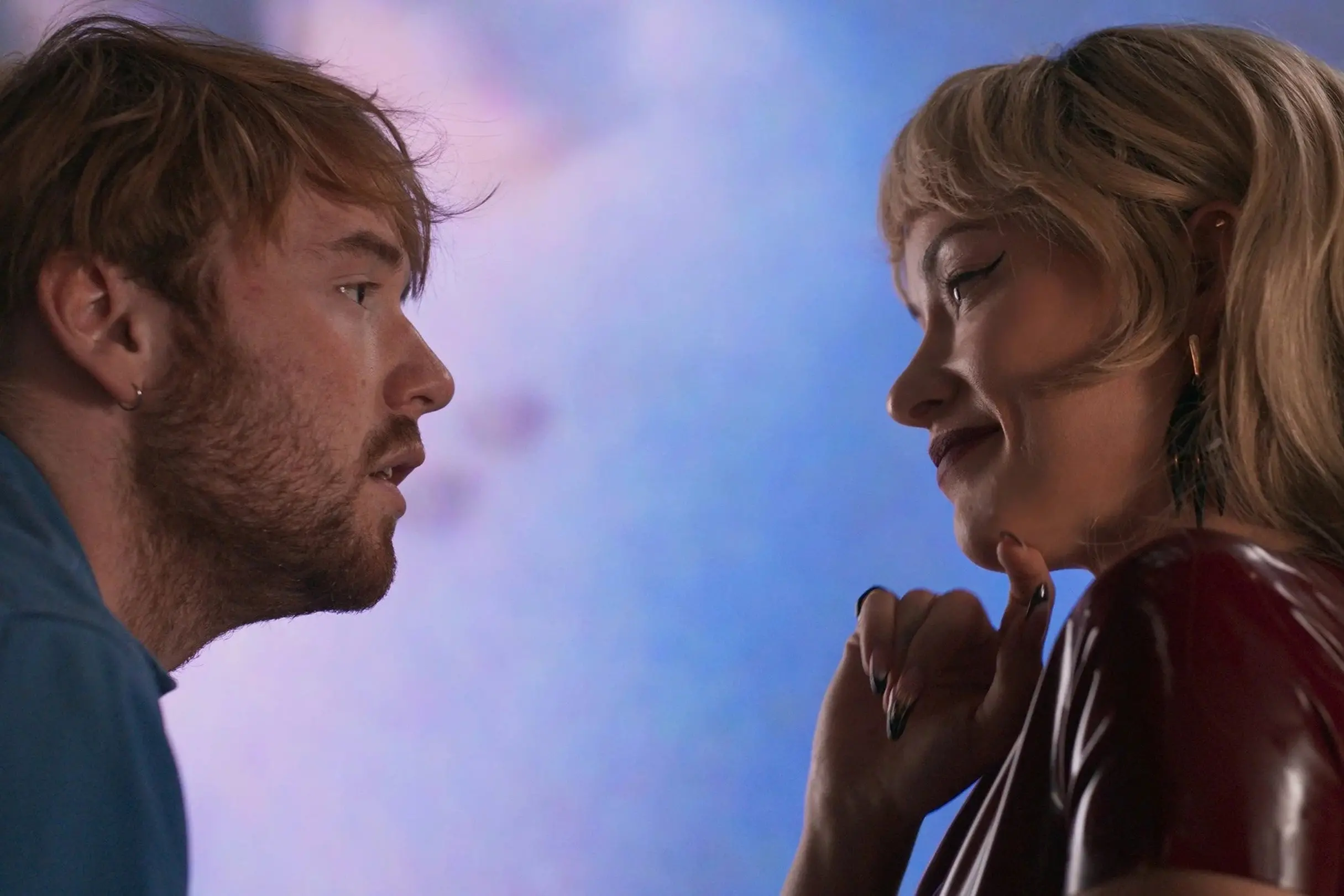 Cooper Hoffman, left, and Olivia Wilde in I Want Your Sex. Photo: Magnolia Pictures/TNS