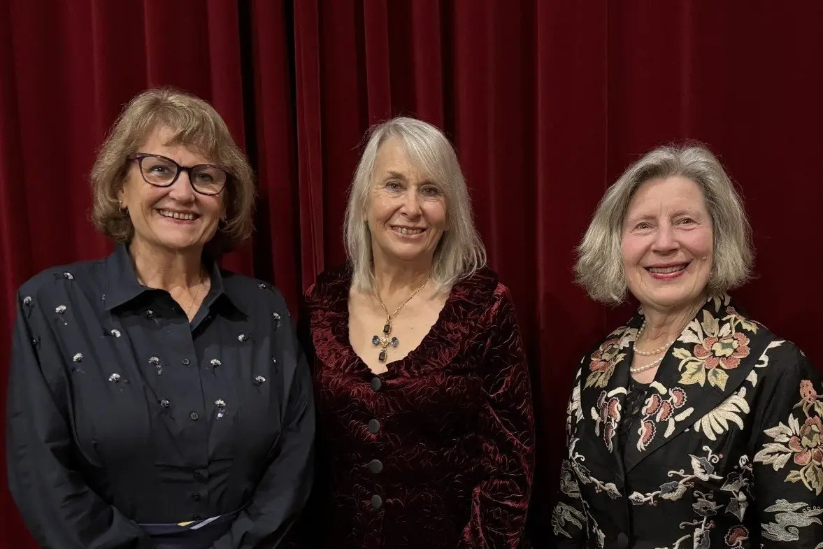 Past and present women presidents of the Dunedin Club, gathering to celebrate the 25th anniversary of the club allowing full membership to women, held on Saturday night, are (from left) Jenny McMahon (president in 2011), newly-appointed 2026 president Jenepher Glover and Margot Skinner (president in 2019 and 2020). Photo: Supplied
