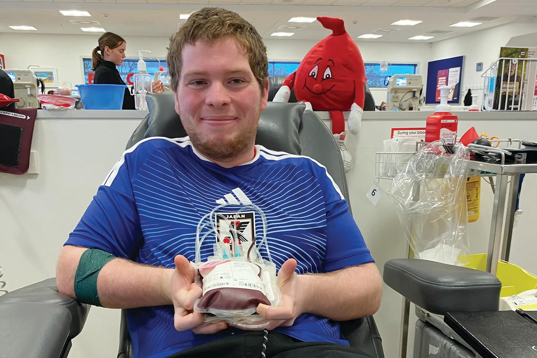 Christchurch local Nicholas with his donation for destined for paediatric patients.