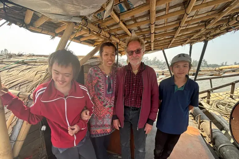 Albert, 16, (left) pictured with his mum Bela, 36, dad John Edward, 74, and brother Ralph, 13 .Photo: Supplied