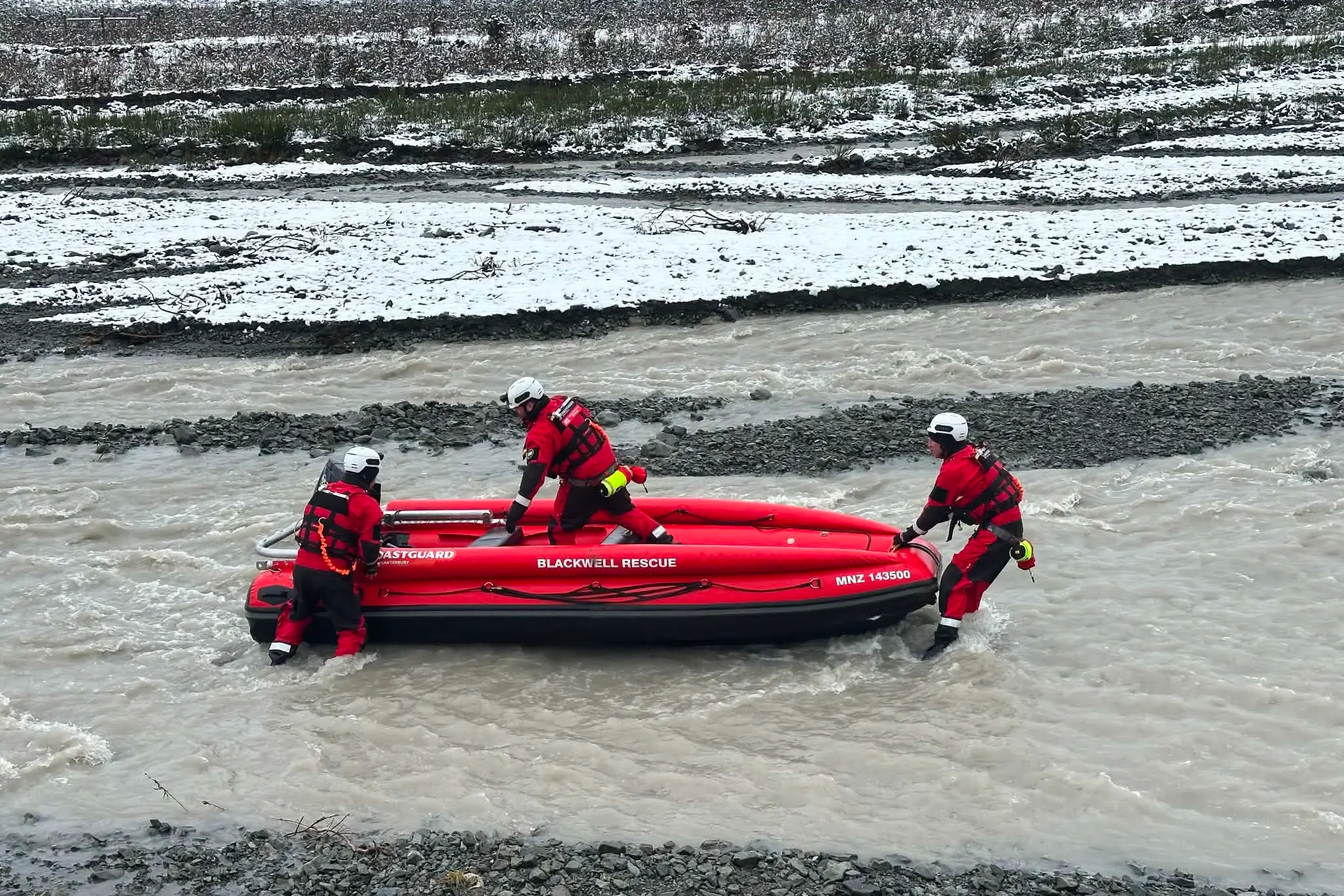 Coastguard, police search for man swept away by Canterbury river