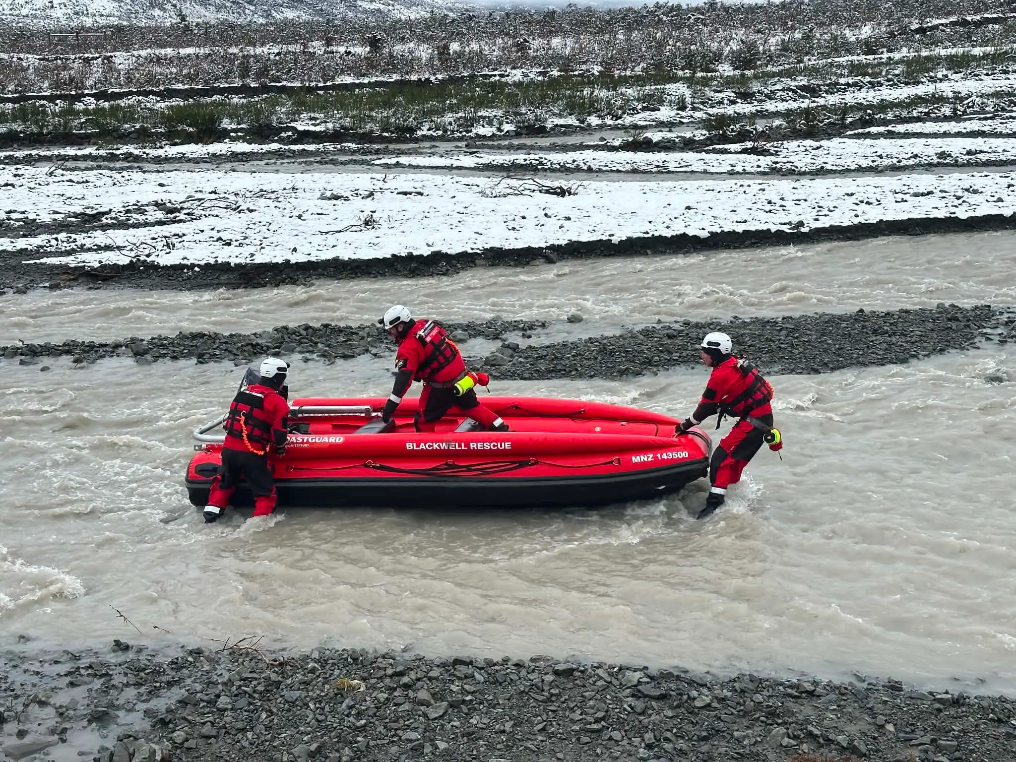 Coastguard, police search for man swept away by Canterbury river