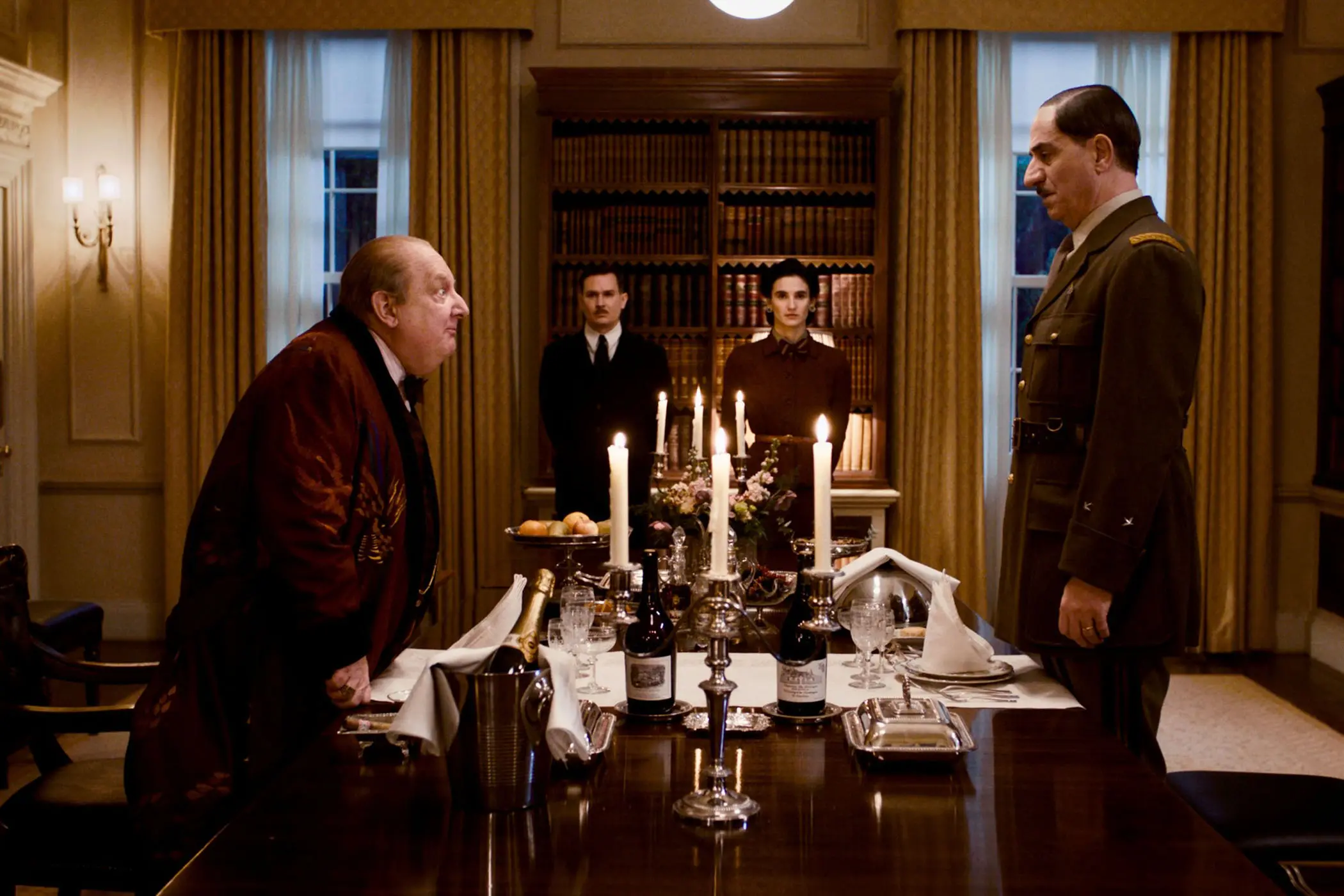 Simon Russell Beale as Winston Churchill and Simon Abkarian as Charles De Gaulle.
