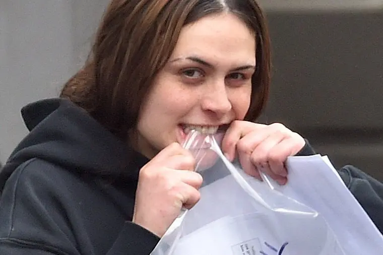 Chloe Thompson outside the Dunedin District Court on Thursday. Photo: Staff photographer