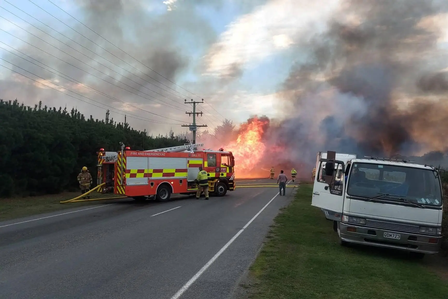 Strong winds and dry conditions in June saw firefighters stretched across Canterbury as they tackled multiple fires, including this one near Rolleston, which required 16 crews to bring under control. PHOTO: GEOFF SLOAN