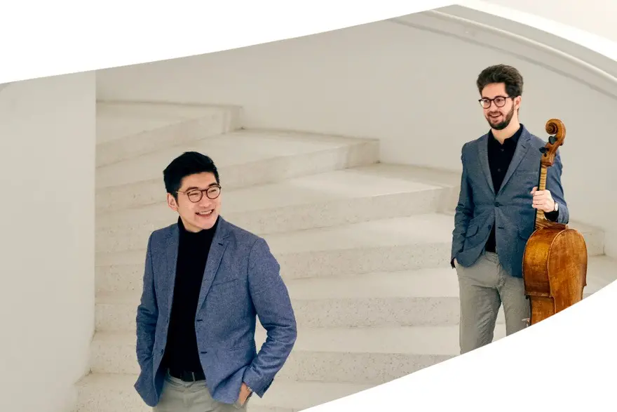 Dynamic pair\\u2026 Pianist Tony Chen Lin, left, and cellist Bal\\u00E1zs Dolfin, of the  Dolfin-Lin Duo  will perform in concert in the Chamber Gallery at the Rangiora Library on Thursday September 10. The concert begins at 7.30pm.PHOTO: SUPPLIED