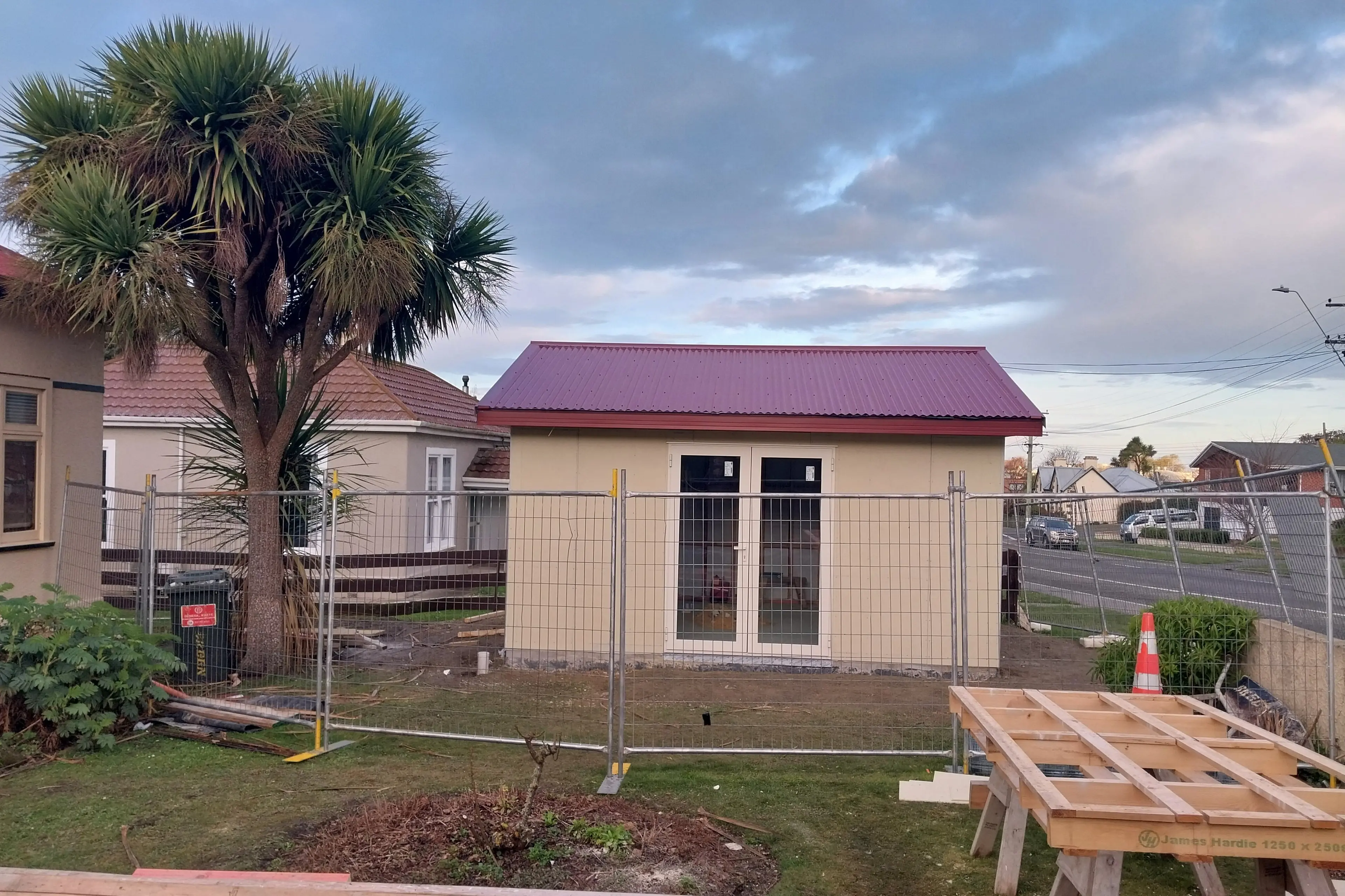 The under-construction visitor centre, due to open in 2027, at the Janet Frame House at 56 Eden St in Oamaru. Photo: Supplied.