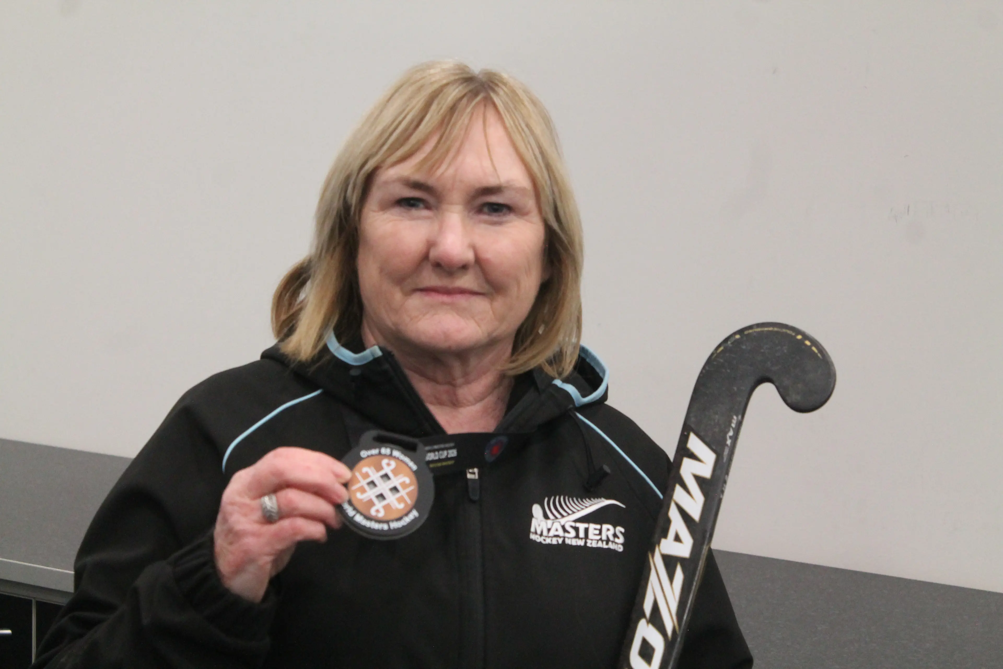 Lynne Dickie comes back from the World Masters Hockey in Belgium with a bronze medal and an amazing experience competing internationally. Photo: Gerrit Doppenberg