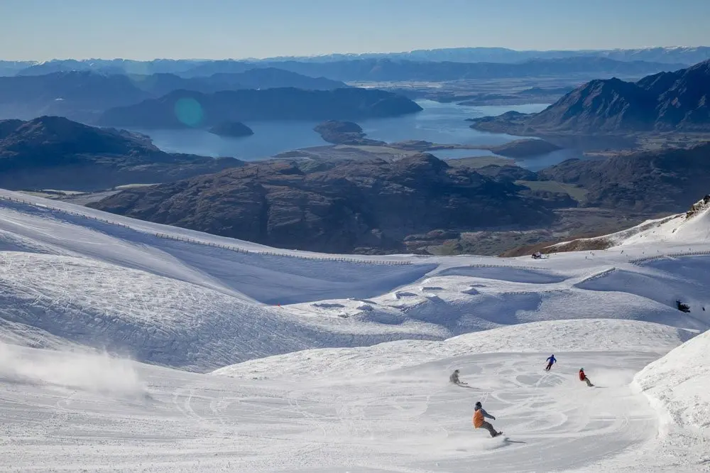 A skier has been taken to Dunedin hospital after falling off a cliff at W\\u0101naka\\'s Treble Cone on Monday. Photo: Treble Cone