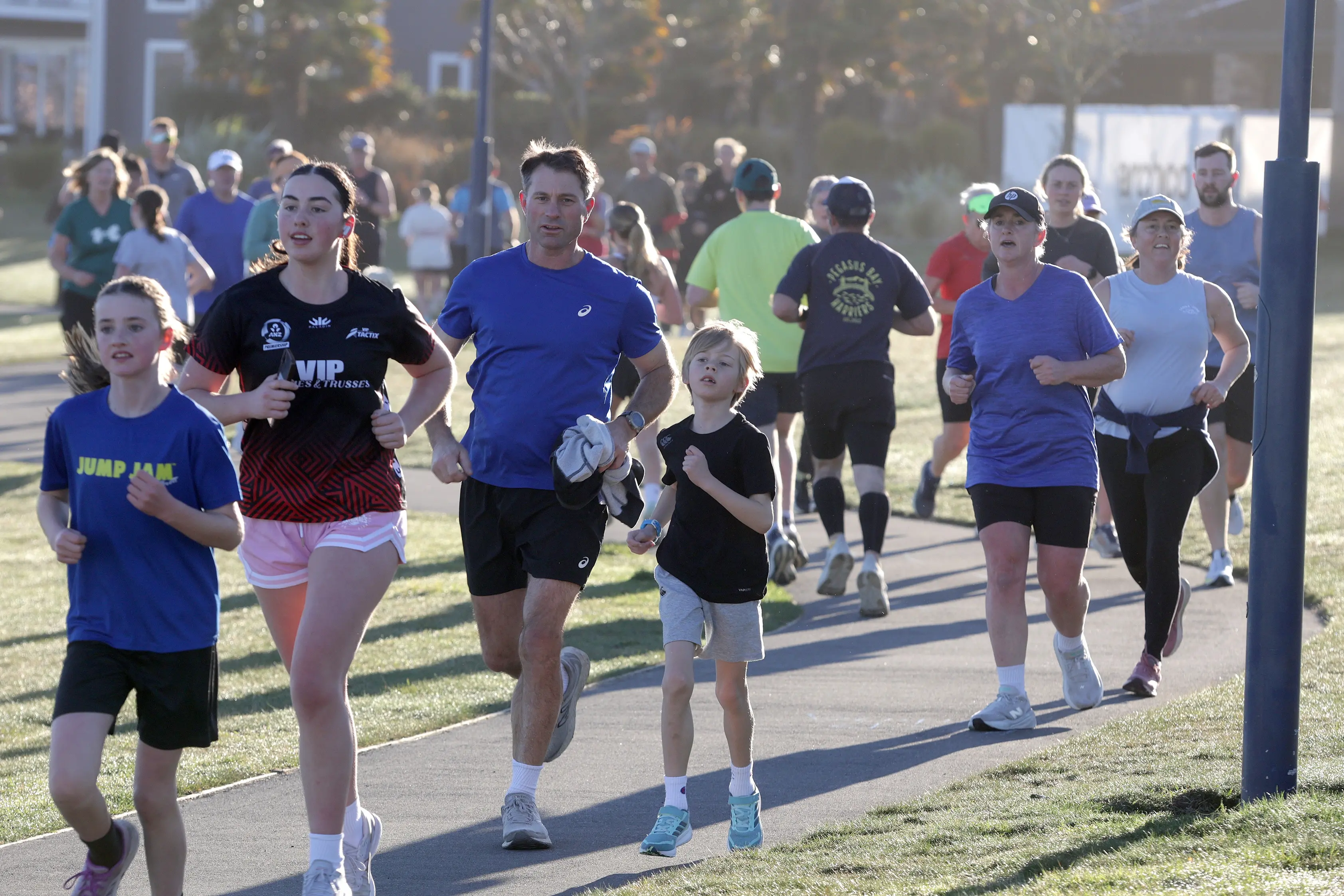 Families together . . . Many families joined in to celebrate the 500th Pegasus parkrun on Sunday. Photo: John Cosgrove