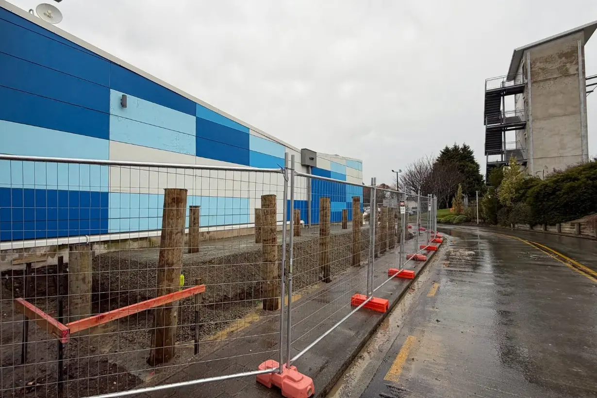 Multiple complaints were filed with council after Invercargill residents were woken in the small hours of Friday morning to the booming sound of piles being driven at Splash Palace. Photo:  ICC Facebook page