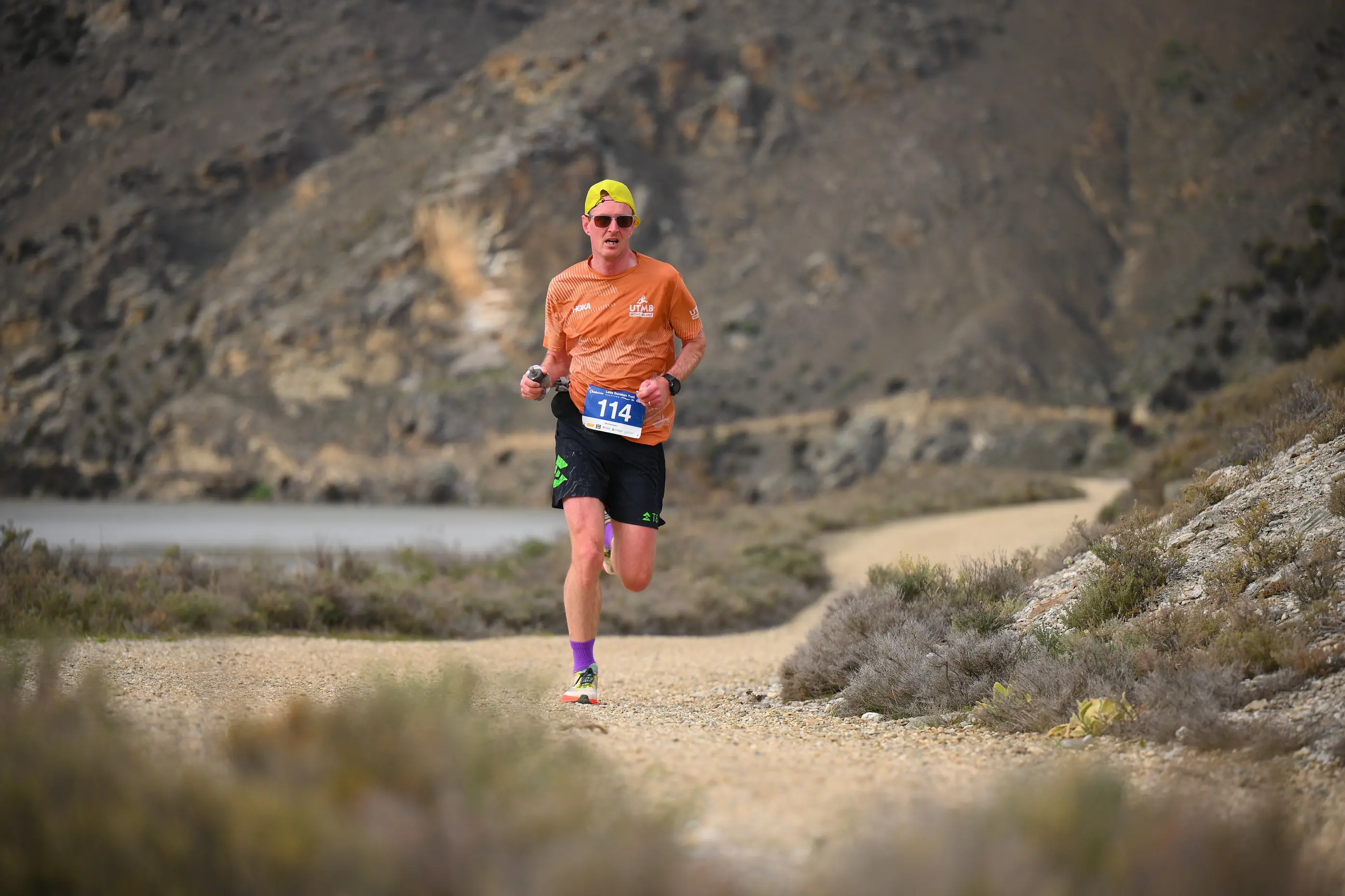 Running man: Arrowtowner Benje Patterson\\'s pictured on his way to breaking the Lake Dunstain Trail Marathon record last Sunday. Photo: Supplied