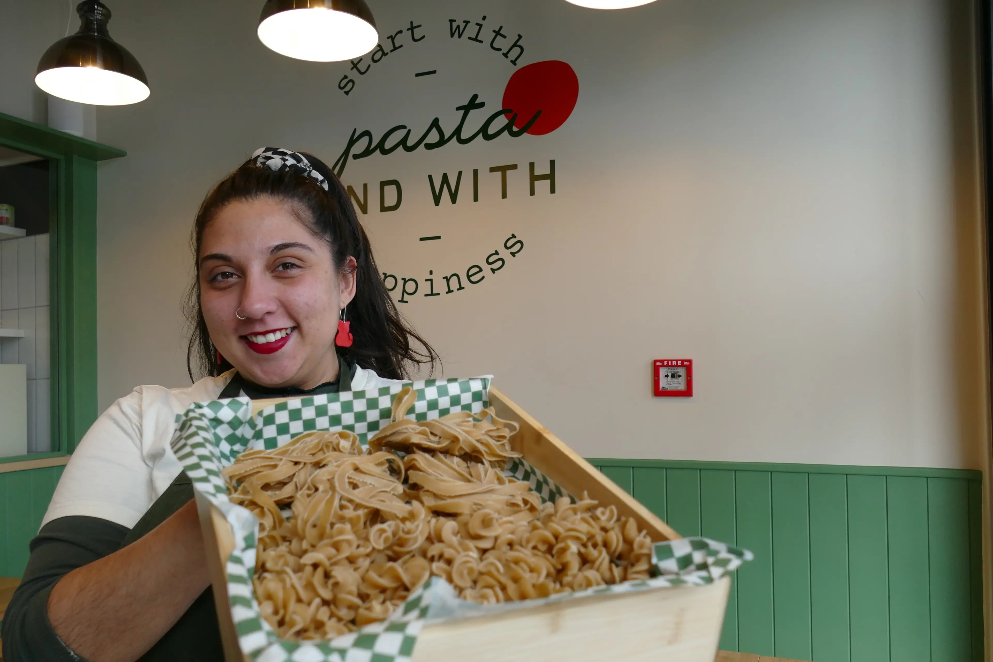 Pasta la vista: Fresca Pasta Kitchen Queenstown manager Ana Kohn pictured with some of the pasta made in-house at the new Queenstown Central venue. Photo: Tracey Roxburgh