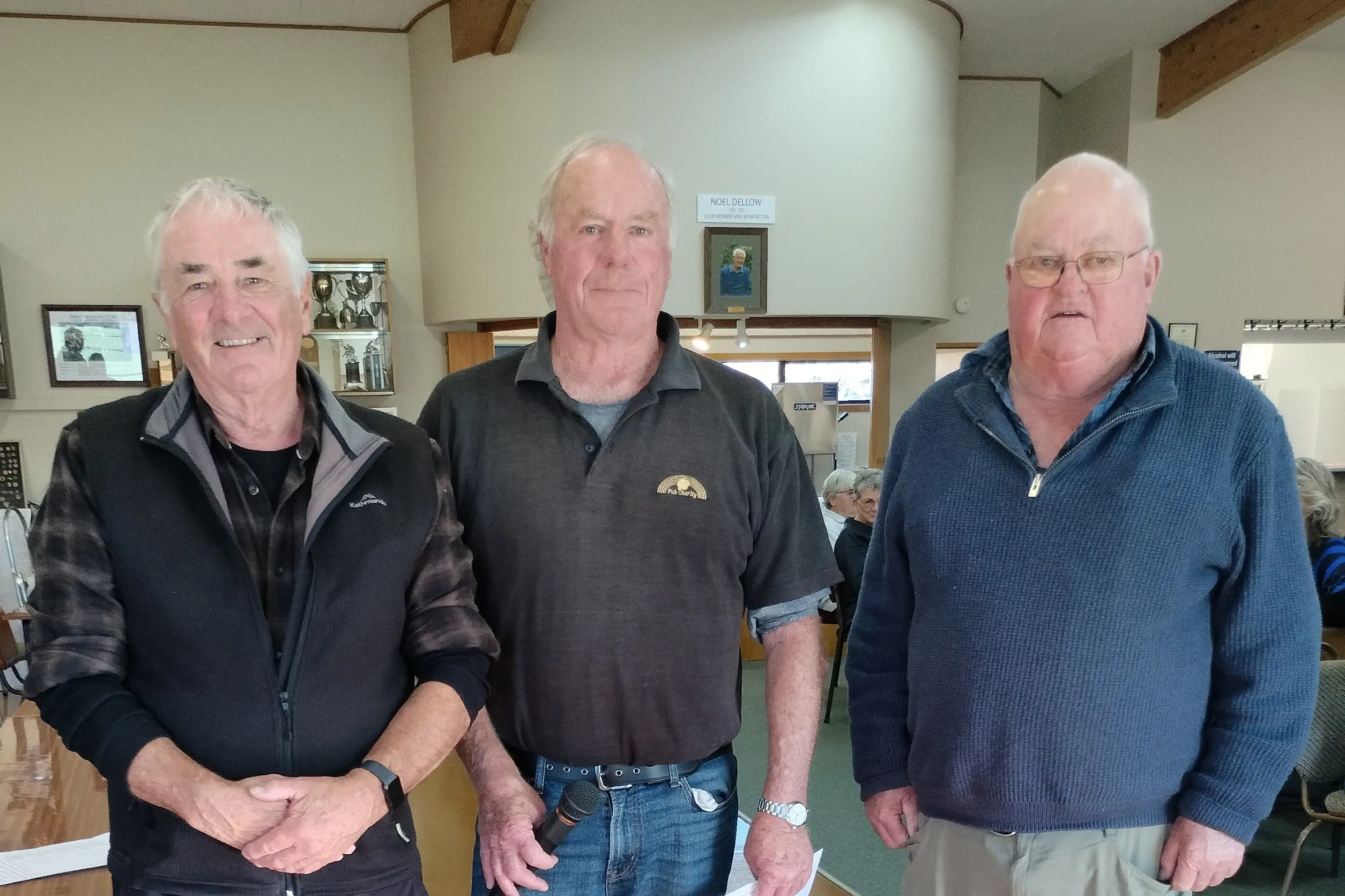 The Fairlie team of (from left) Terry O\\'Connor, Bob Belcher and John Cassie took out the tournament with 3 wins, 27 points and 13 ends. Photo: Supplied