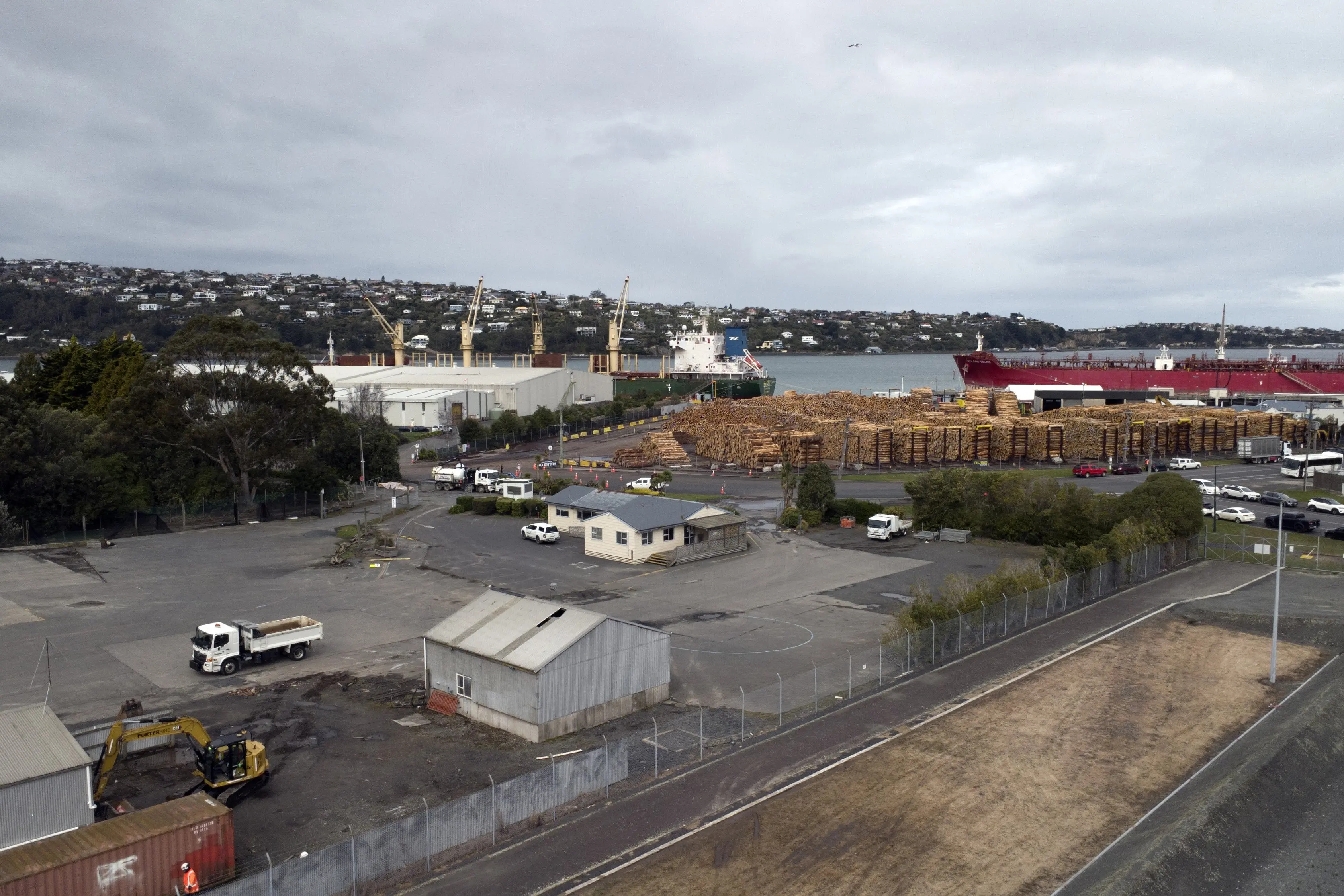 Port Otago\\u2019s log yard in Fryatt St is being expanded to make space for more mature trees that will soon be available. Photo: Gregor Richardson