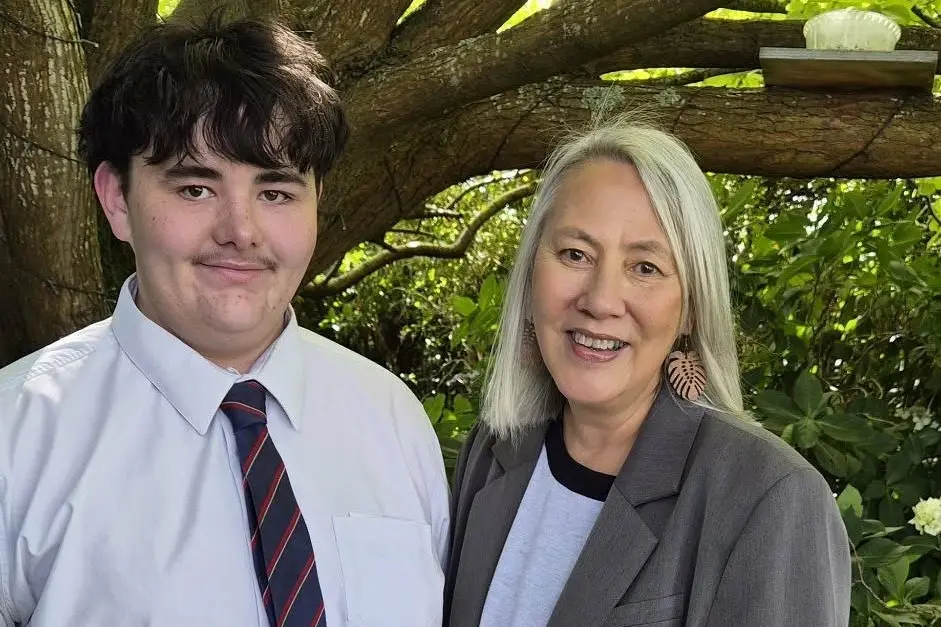 Author and Pacific historian Pauline Vaeluaga Smith, right, and grandson Brooklyn Taylor, who co-wrote the book Dawn Raid: The Apology, will be part of a panel during the annual Dame Dorothy Fraser Lecture event next Sunday, September 13. Photo: supplied
