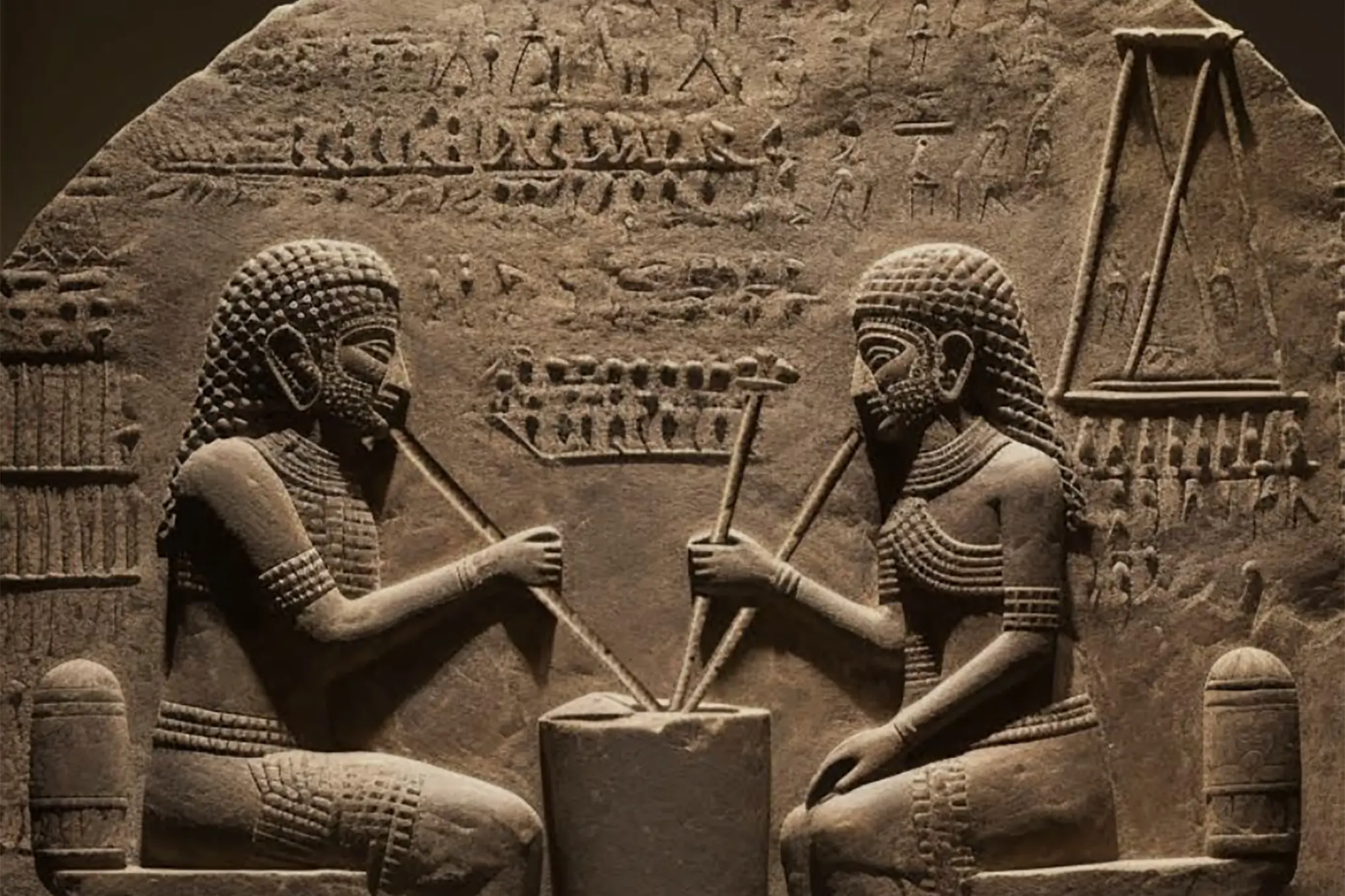 Sharing a beer in ancient Sumeria. Photo: Supplied
