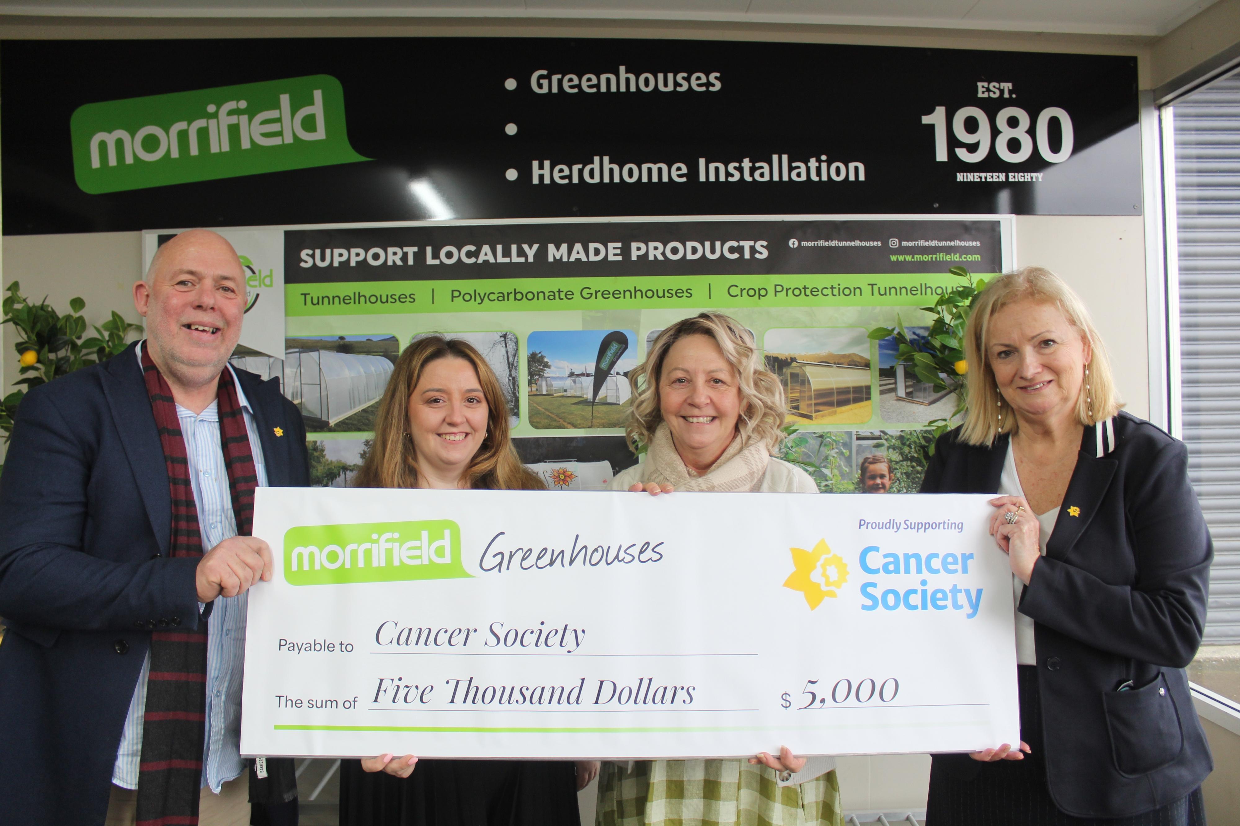 Local business donates $5,000 to the Cancer Society