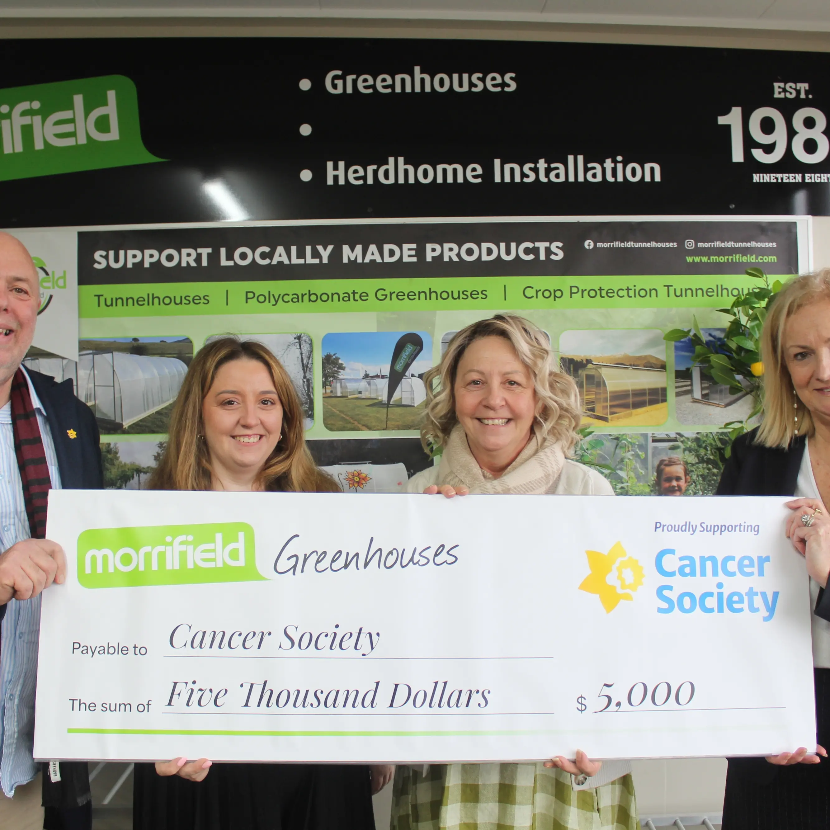 Local business gives back, donating $5000 to Cancer Society