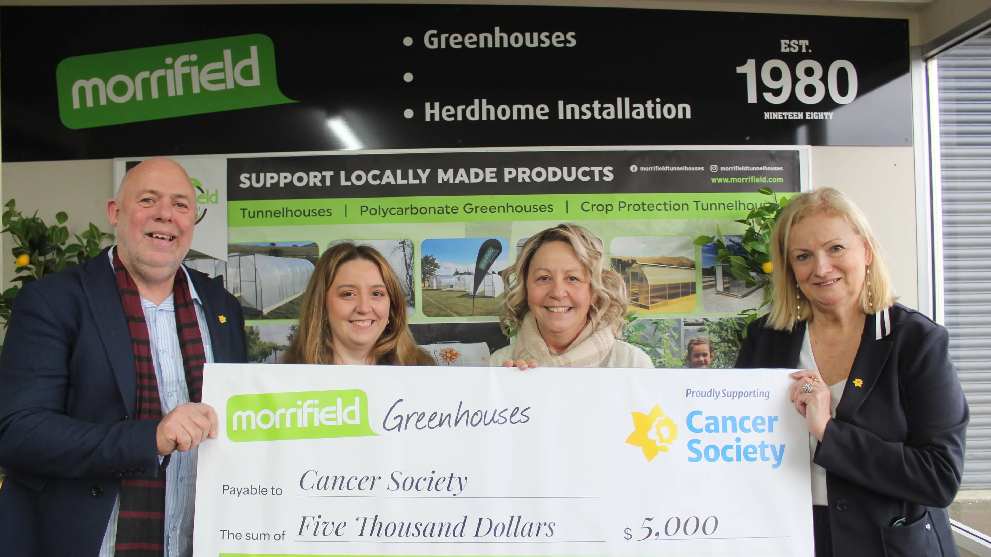 Local business gives back, donating $5000 to Cancer Society