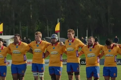 North Otago Rugby players stood for a moment\\'s silence last Saturday before their game in memory of former player Sammy Talanoa. Photo: NORFU.