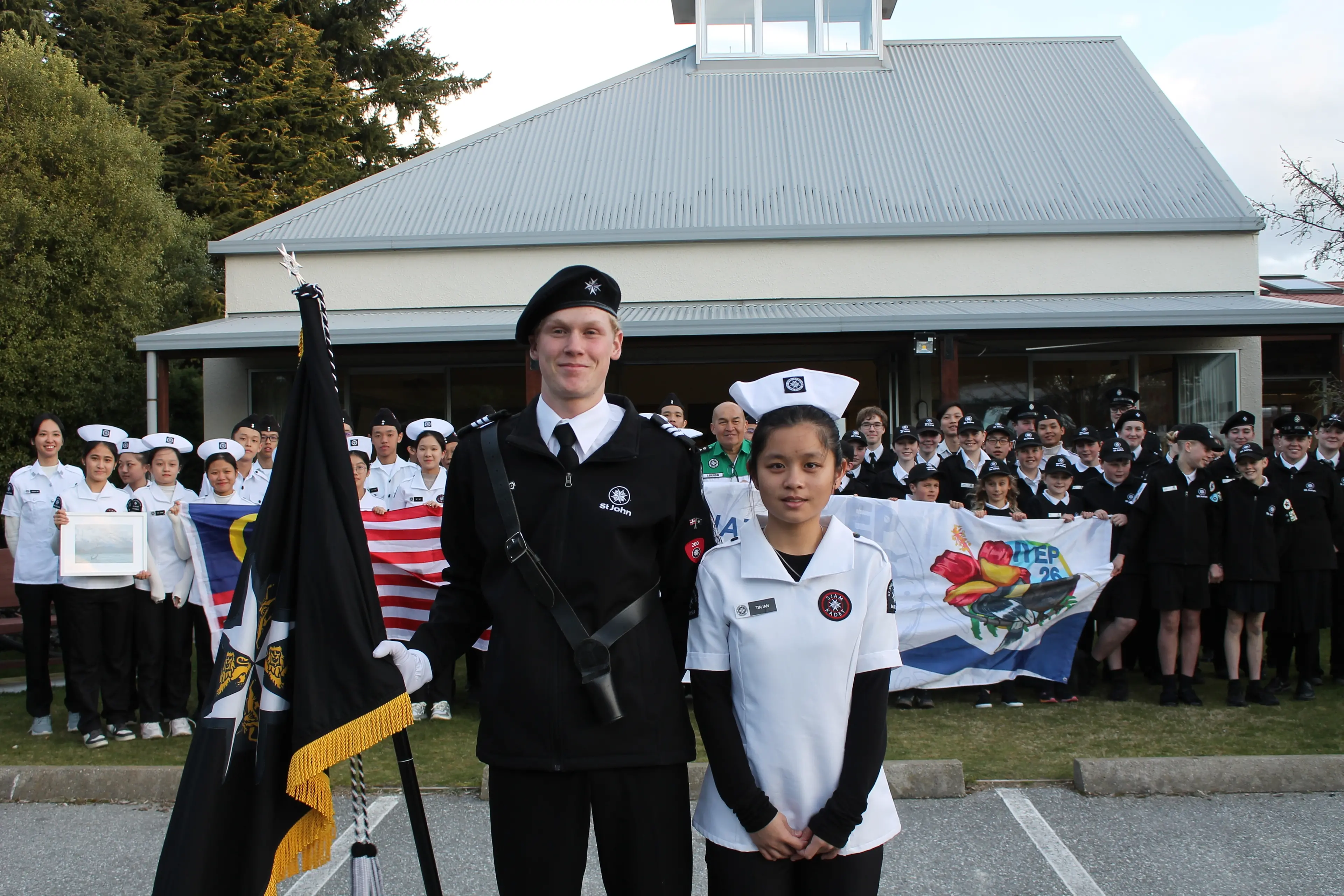 St John programme students from SMK Sultan Abu Bakar School in Malaysia, visiting\\u00A0the South Island of New Zealand, made a stop in W\\u0101naka\\u00A0on Tuesday to visit cadets from W\\u0101naka\\u00A0and Central Otago St John divisions. W\\u0101naka\\u00A0divisional manager Tina Simmonds said the evening spent with the Malaysian cadets was amazing and impressive. \\u201CIt was great for both groups to see a different type of parade and for us to share what we do here in New Zealand and show them our culture,\\u201D she said. After the visit to W\\u0101naka, the cadets from Malaysia were set to visit one\\u00A0Dunedin division and two Christchurch divisions.\\u00A0W\\u0101naka\\u00A0cadet sergeant Oliver\\u00A0Wyeth stands with commander of the parade Alice Lim from Malaysia. Photo: Evie Sinclair