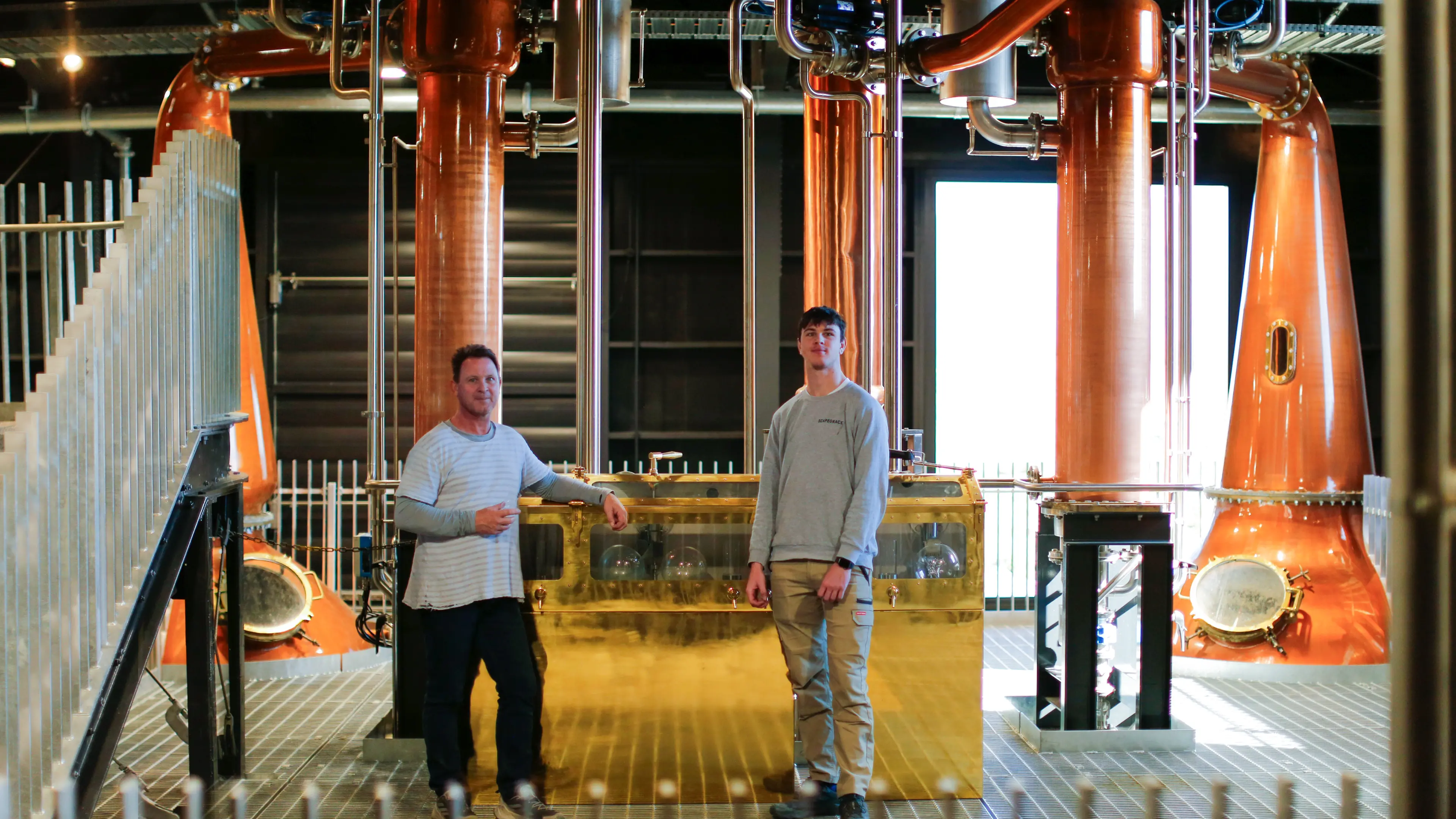 Third-generation distiller working alongside his father at Central Otago’s Scapegrace Distillery